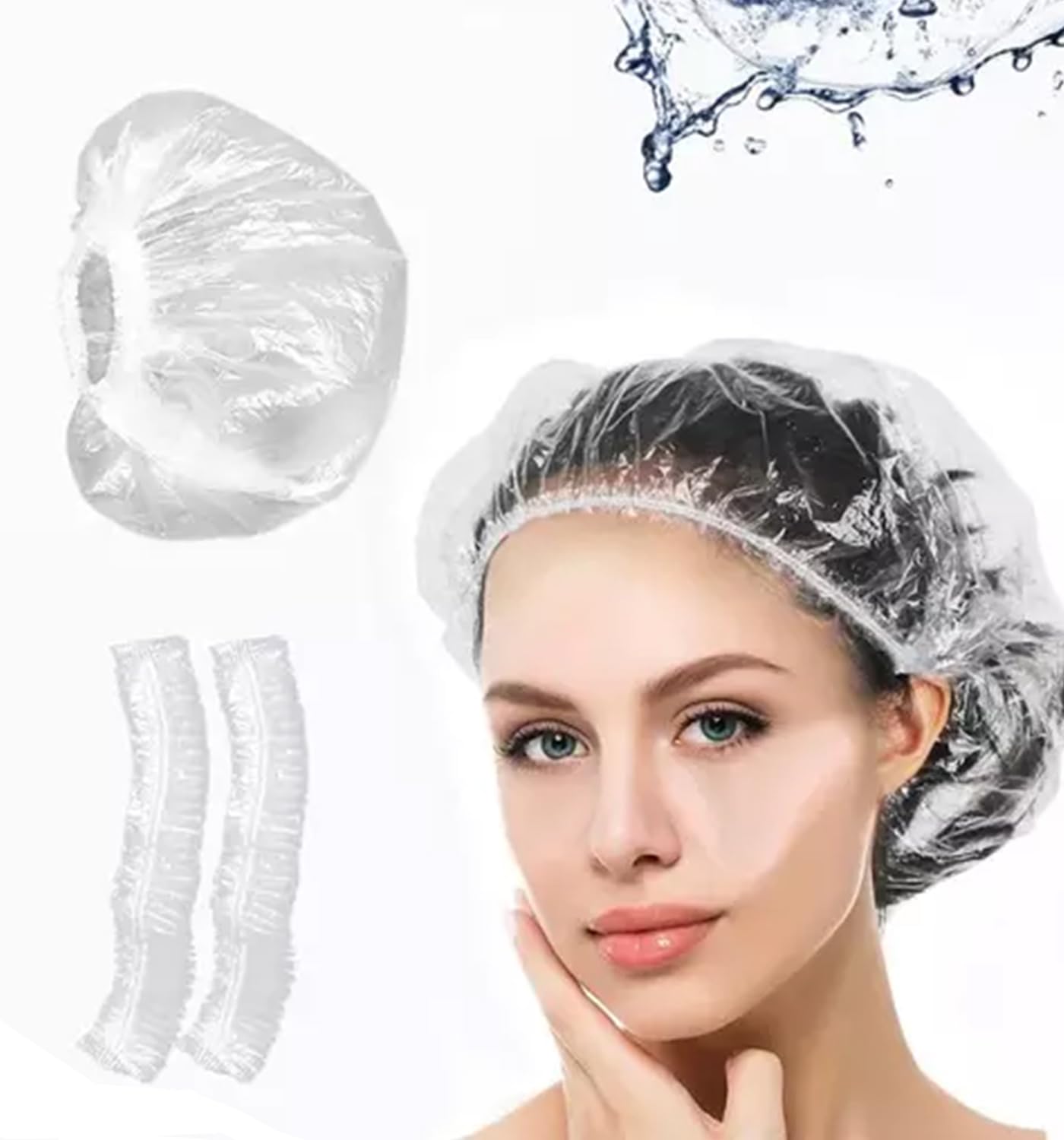Clayherbs 100 Sets Disposable Shower Caps for Hotels & Travel | Eco-Friendly Box Packaging | Bulk Pack of 100 | Waterproof Hair Protection for Spa, Salon & Home Use