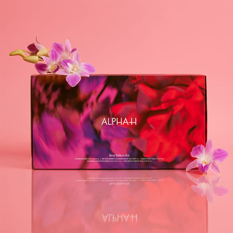 Alpha H Best Sellers Skincare Kit - Glycolic Acid Exfoliating Treatment & Hydrating Serum Set for Glowing Skin | Perfect for Nighttime Routine & Anti-Aging Care