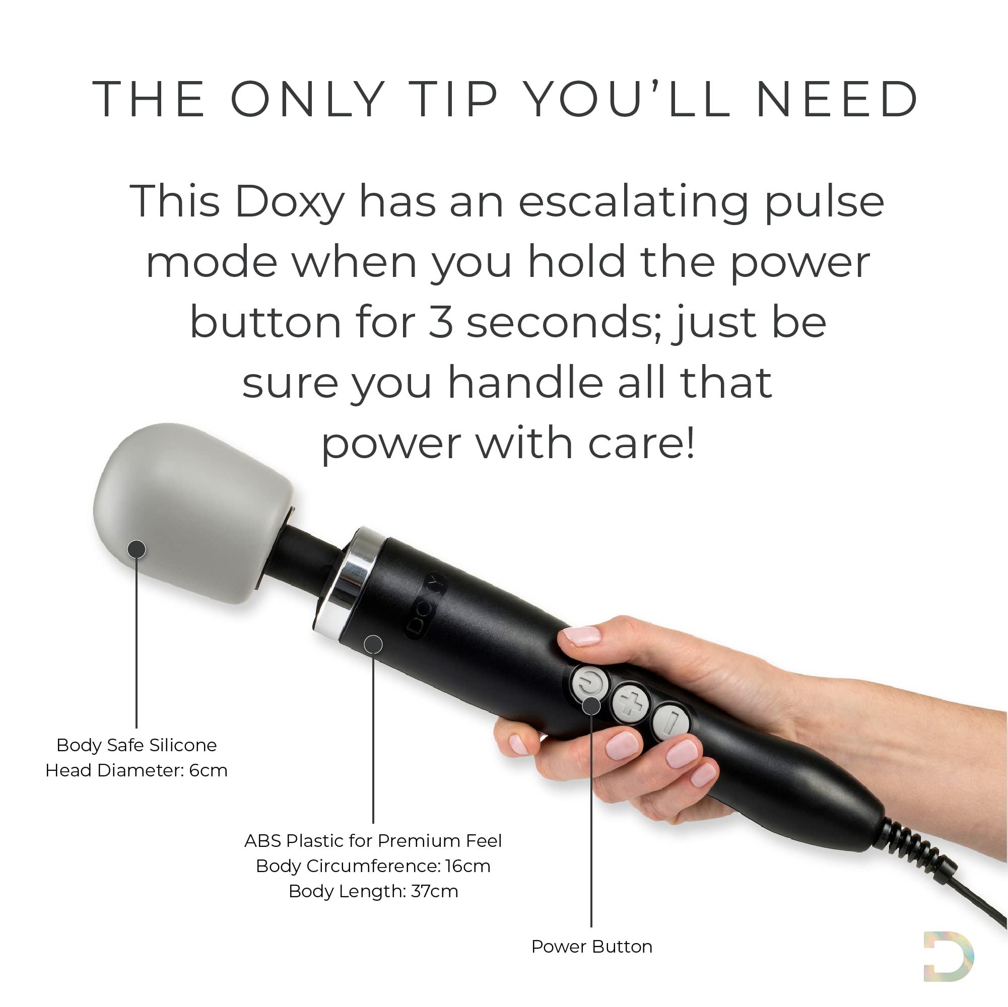 Doxy Original Wand Vibrator for Women - Powerful & Premium Rechargeable Massager - Perfect for Deep Relaxation, Couples Play & Solo Pleasure