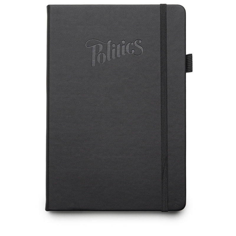 Premium Black Leather Notebook for Politics - Elegant Journal for Meetings, Note-Taking & Gift Giving