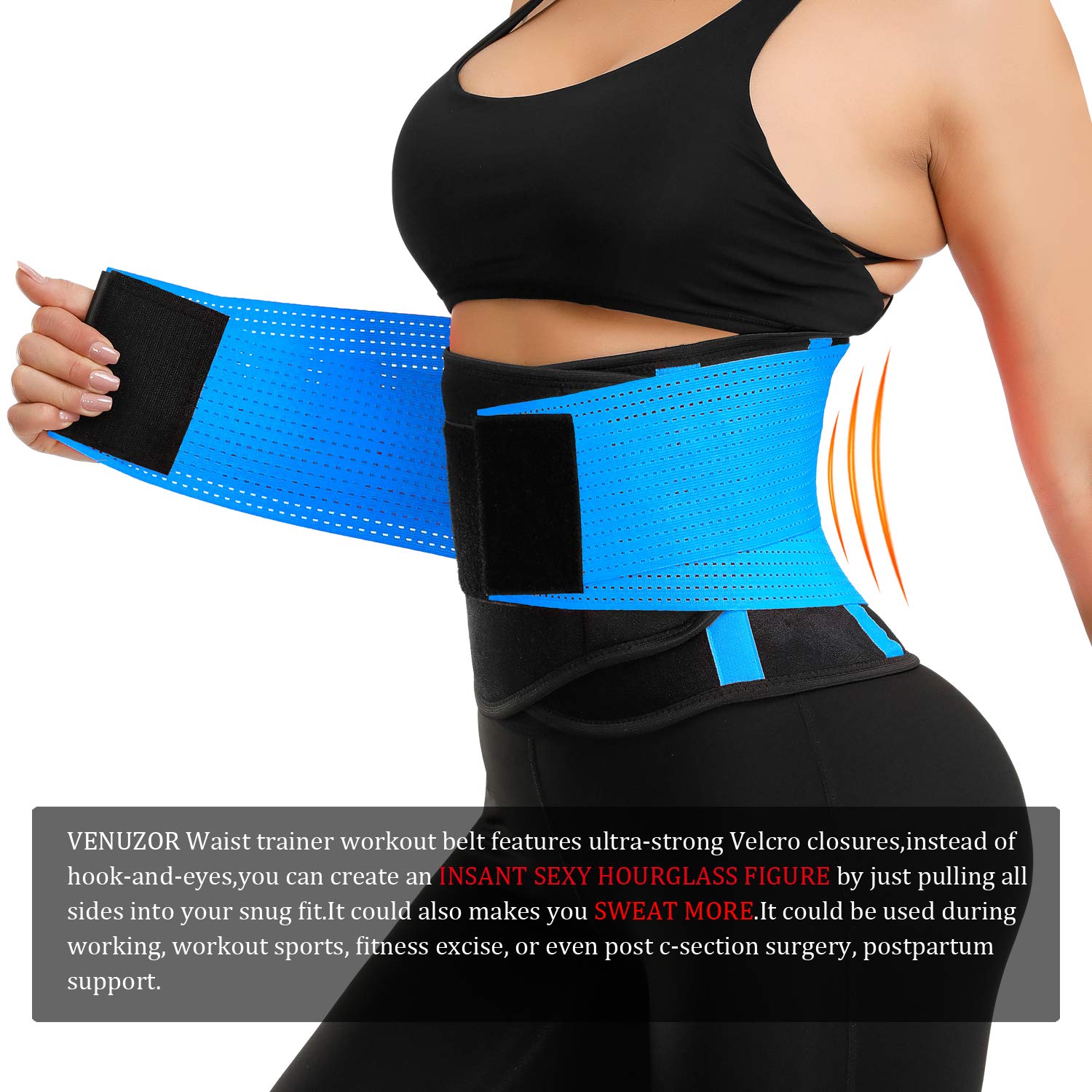 VENUZOR Waist Trainer Belt for Women - Slimming Body Shaper & Waist Cincher Trimmer - Sport Girdle Belt for Tummy Control & Posture Support - Perfect for Workouts, Postpartum Recovery & Daily Wear (Upgraded)