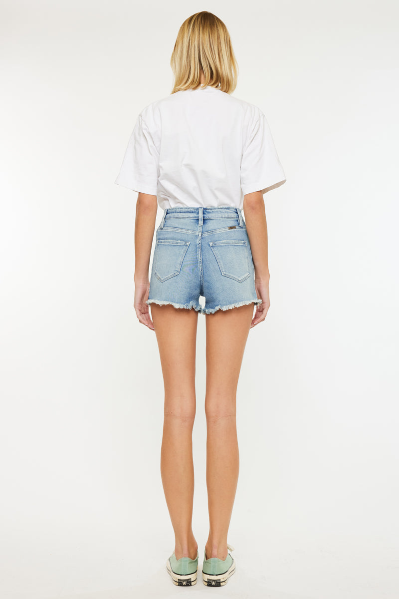 Eva High Waisted Shorts for Women - Comfortable Summer Stretch Denim Shorts | Perfect for Casual Wear, Beach Outfits, and Gym Activities
