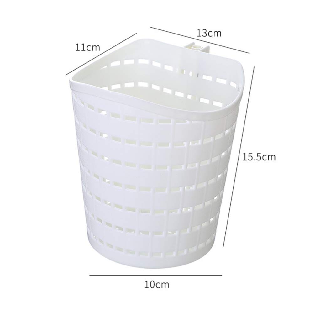 Hemoton 5-Piece Plastic Hanging Storage Baskets with Hooks - Space-Saving Organizer for Kitchen, Bathroom, Closet & Office - Perfect for Shower, Wall & Cabinet Organization (PP Material, Wicker Design)