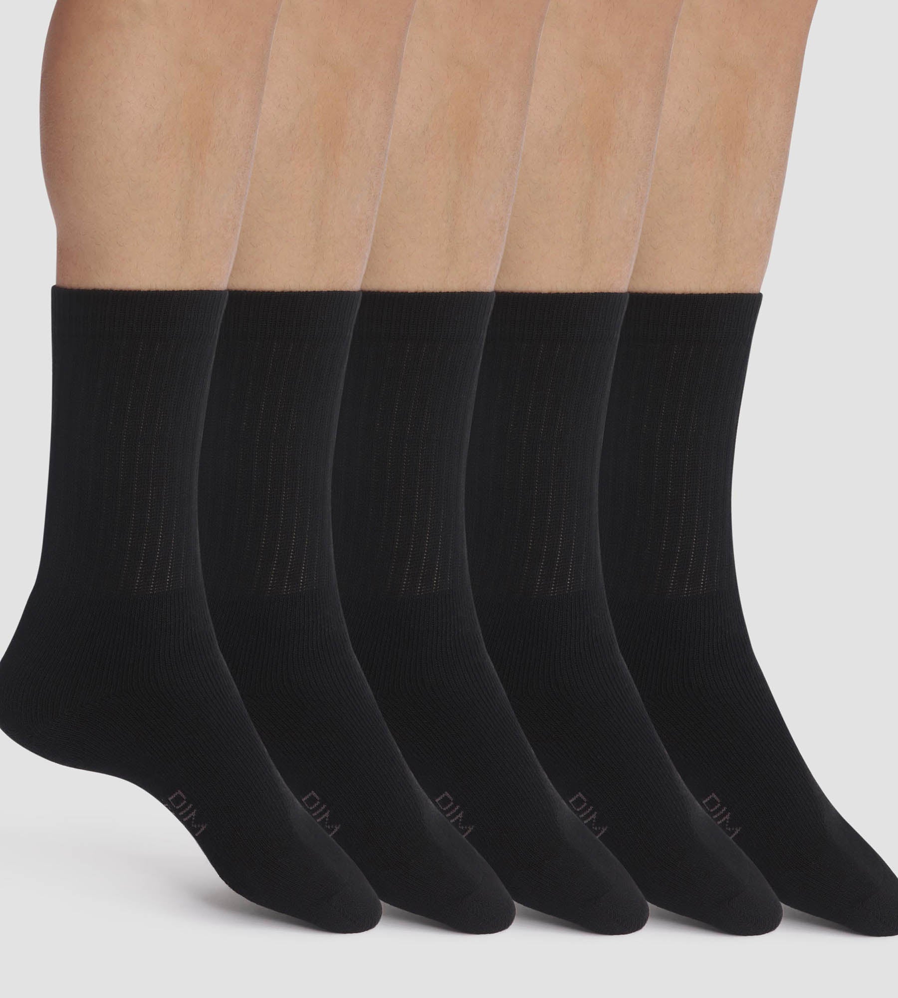 5 Pairs Men's Black EcoDim Sport Socks - Breathable & Comfortable for Running, Gym & Daily Wear