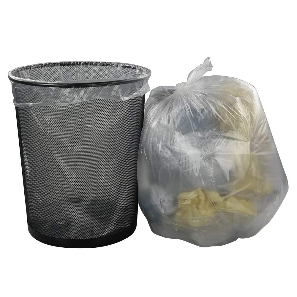 3 Gallon Clear Trash Bags - 110 Count, Heavy Duty Clear Garbage Bags for Waste Baskets, Office, Kitchen & Bathroom Use