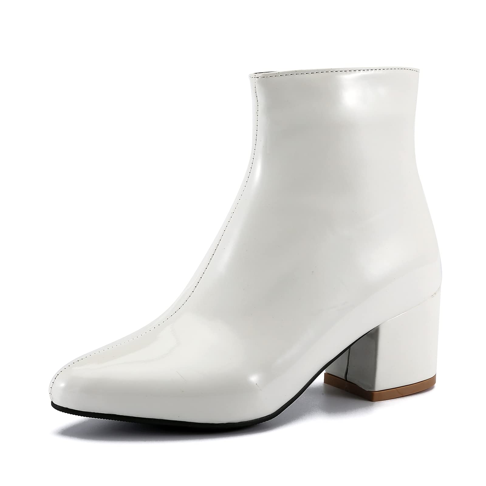 LIURUIJIA Women's Pointed Toe Ankle Boots with Chunky Heel & Side Zipper - Comfortable Lined Winter Boots for Fall & Winter Fashion | Perfect for Office, Party & Casual Outfits