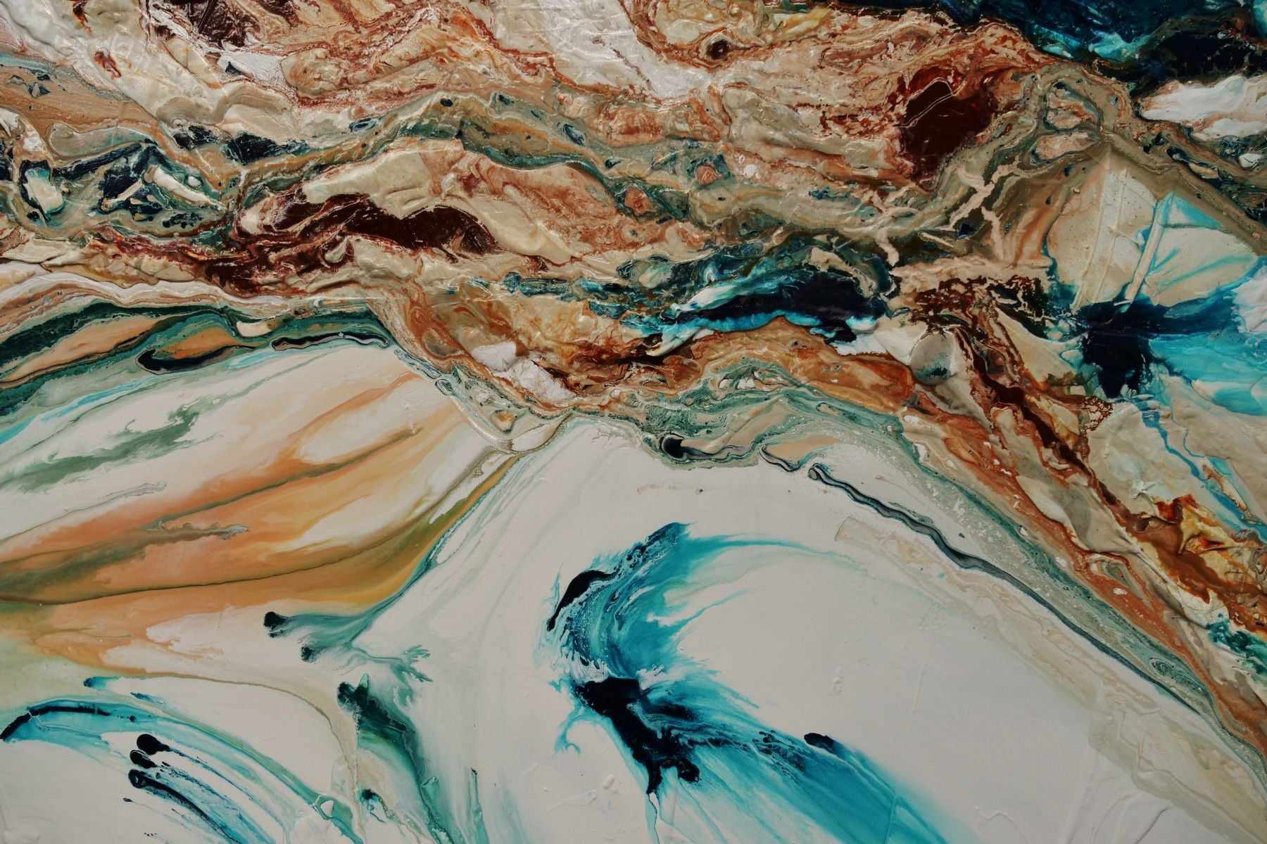 Coastal Rapture 106x47 Inch Teal Oxide White Textured Abstract Canvas Art - Perfect for Living Room, Bedroom or Office Wall Decor