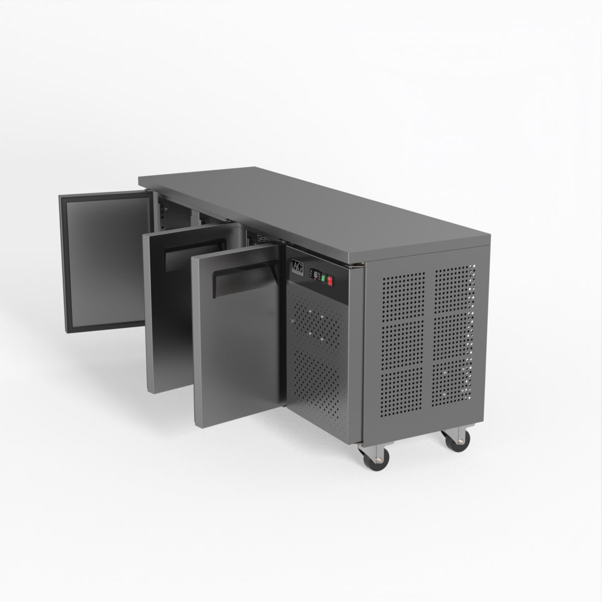 AG 3-Door Commercial Worktop Freezer with Under Bench Storage | 600mm Depth | Ideal for Restaurants, Cafes & Catering Businesses
