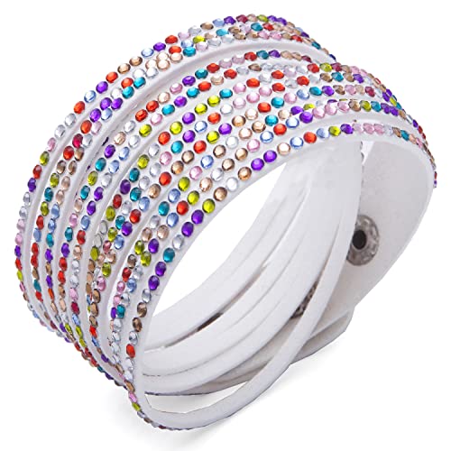 White with Rainbow Color Stones