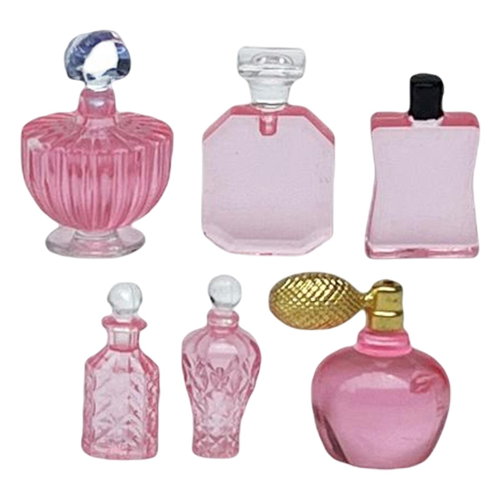 Almencla 1:12 Scale Miniature Perfume Bottle - Pink Dollhouse Accessories for Collectors, DIY Scenes & Party Decorations