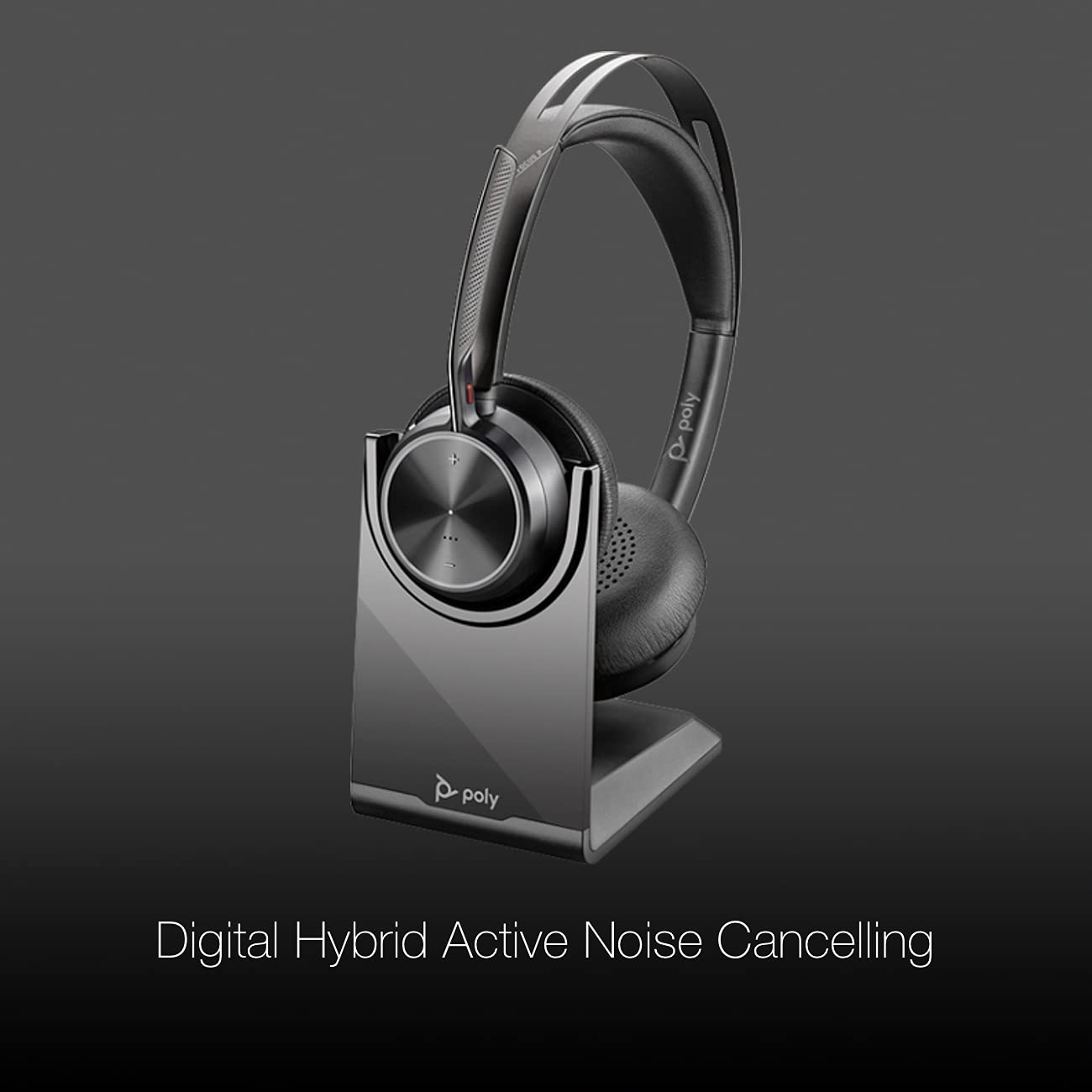 GTW Poly Voyager Focus 2 UC Wireless Bluetooth Headset with Noise Cancelling - USB-A Connectivity for PC, Mac, Desk Phone & Smartphone - Compatible with Microsoft Teams, Zoom, RingCentral, 8x8, Vonage - Includes Bonus Microfiber Cloth - Perfect for Remote Work, Video Conferencing & Call Center Use