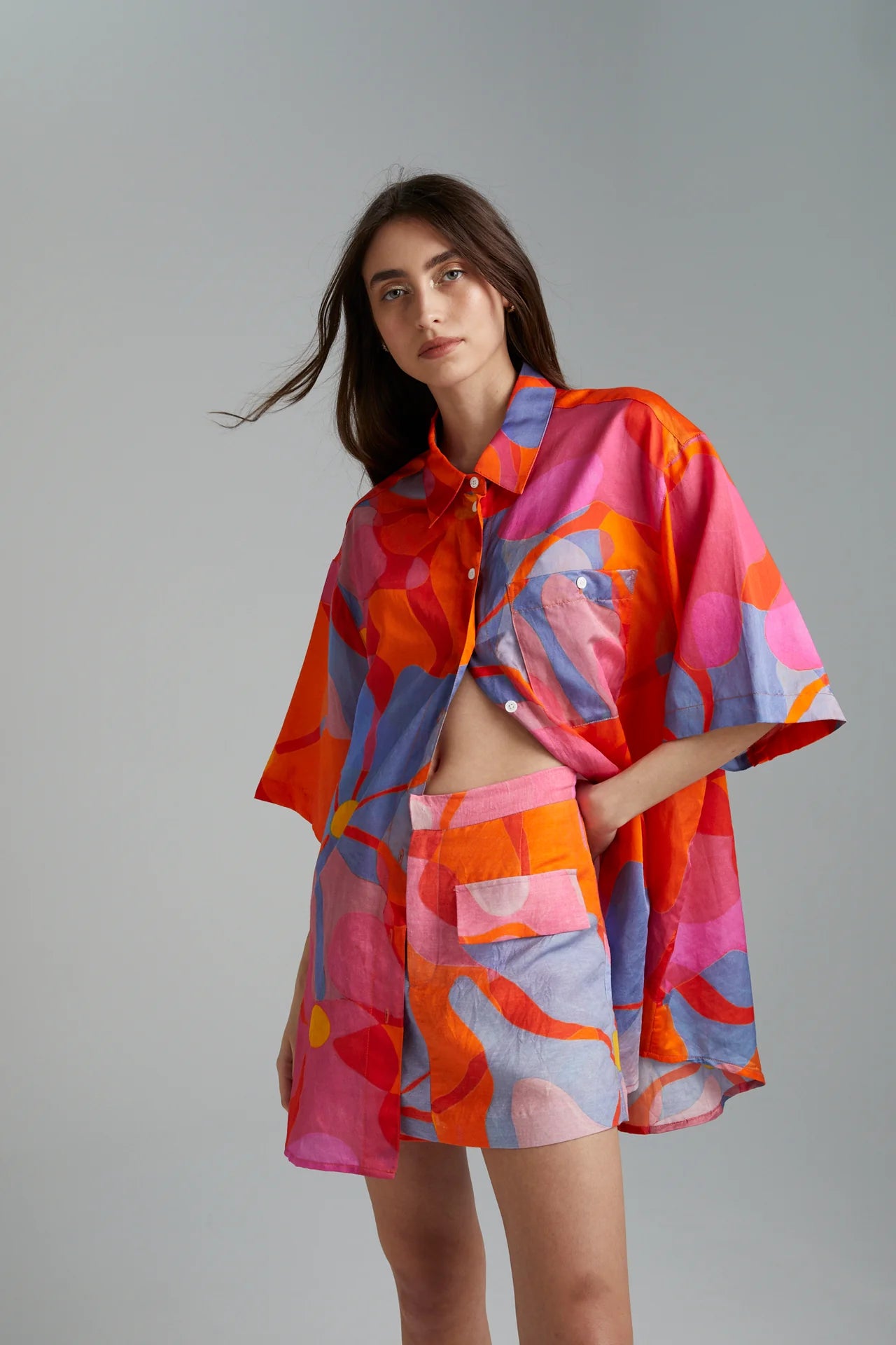 Big Shirt Melted Blooms - Oversized Floral Print T-Shirt for Women | Casual Wear, Summer Outfits & Street Style Fashion