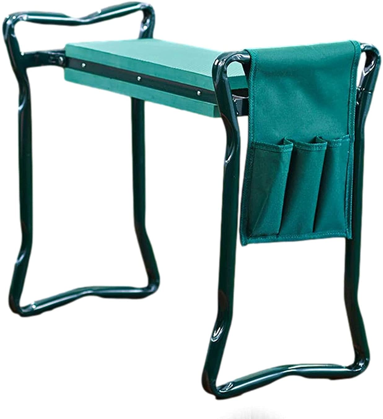 Heavy Duty 2-in-1 Foldable Garden Kneeler and Seat with Tool Pouch & Soft EVA Foam Kneeling Pad - Portable Gardening Bench for Planting, Weeding, and Outdoor Work - Perfect for Seniors and Garden Enthusiasts