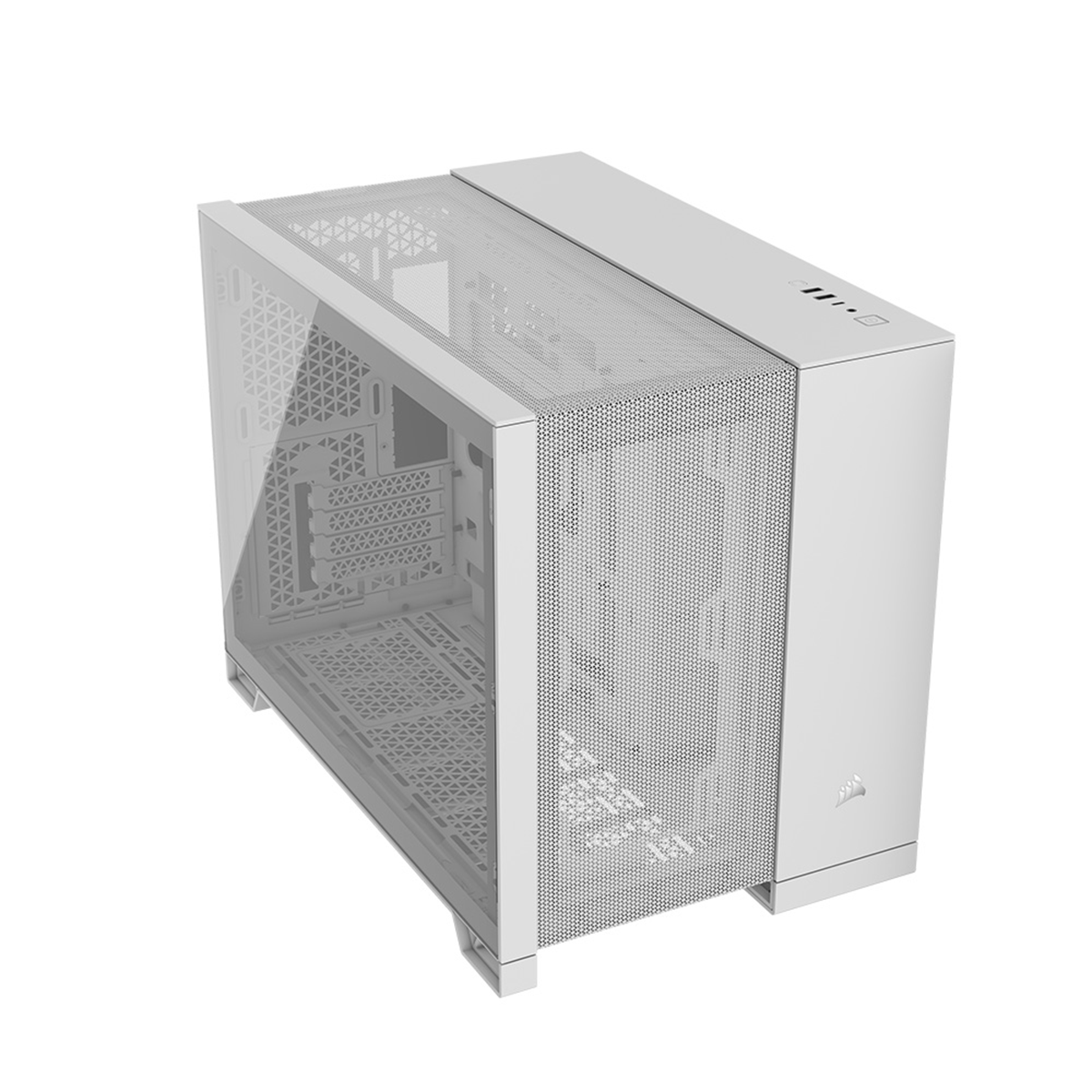 Corsair 2500D Airflow Mid Tower PC Case - Tempered Glass White | High Airflow Design for Gaming & Workstation Builds | Perfect for Compact Spaces & Cable Management