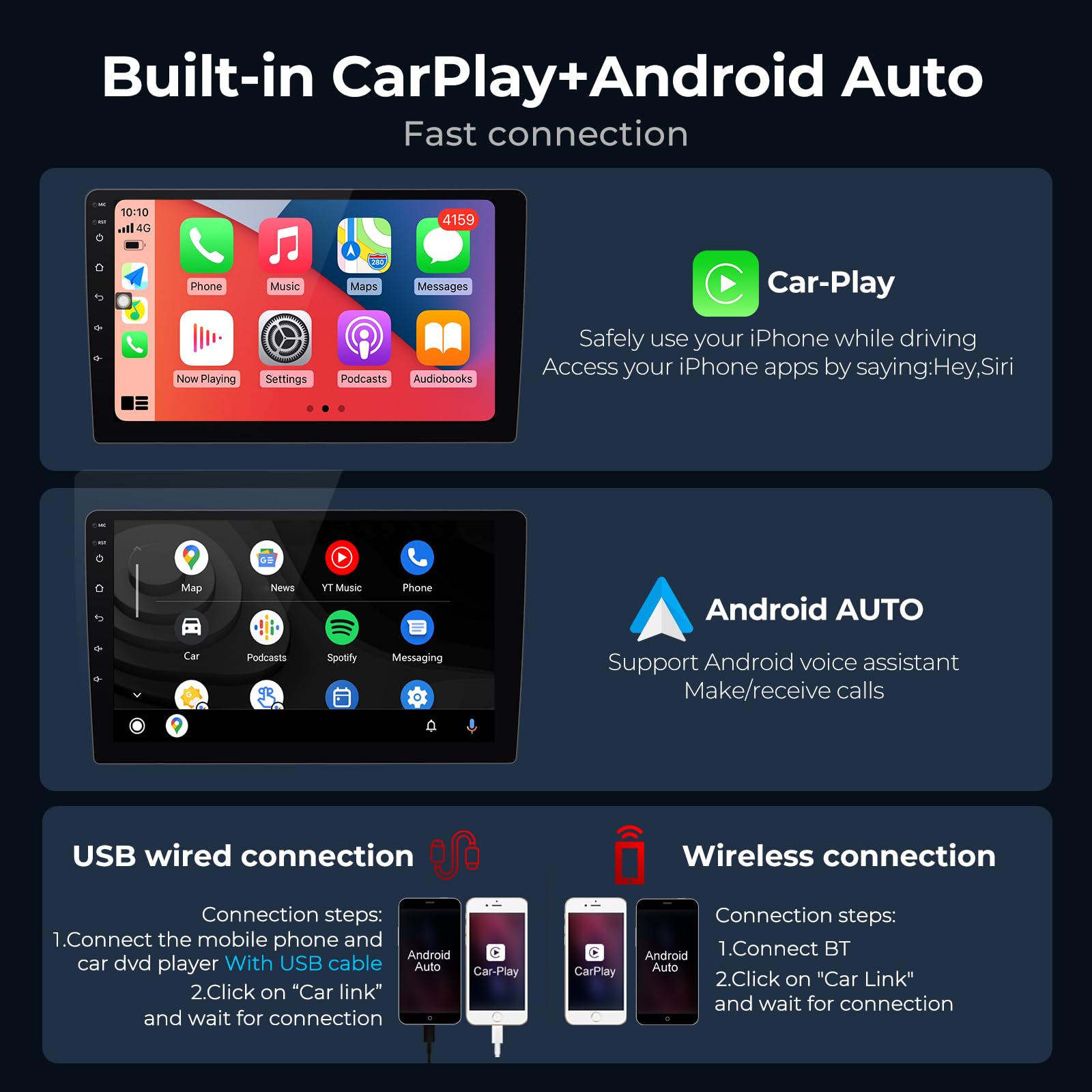 FELLOSTAR 8-Core Android Car Stereo for BMW X3 E83 (2004-2012) - Built-in Apple CarPlay & Android Auto, IPS Touchscreen, GPS Navigation, WiFi - Upgrade Your BMW X3 E83 with Smart CarPlay System (Perfect for Commuting, Road Trips & Hands-Free Driving)