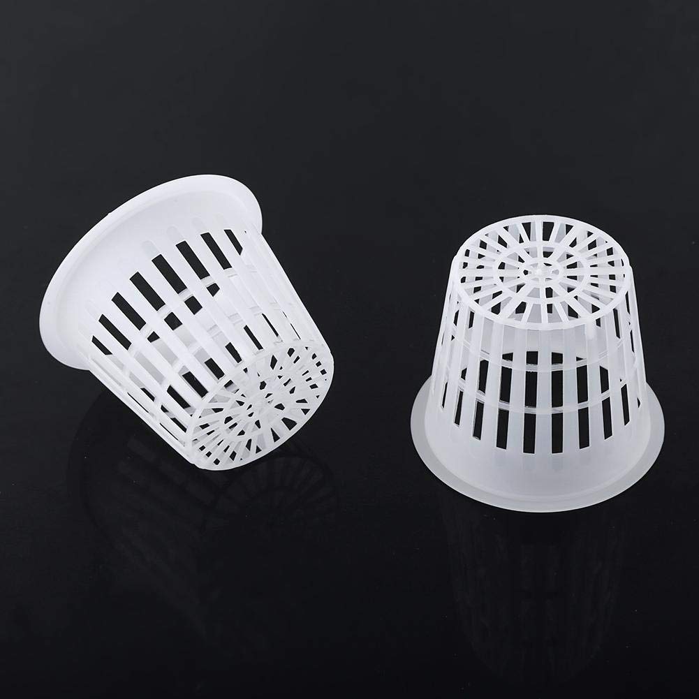 10pcs Hydroponic Planting Mesh Net Pots - White Slotted Grow Baskets for Indoor & Outdoor Gardening - Perfect for Hydroponics, Aquaponics, and Seed Starting