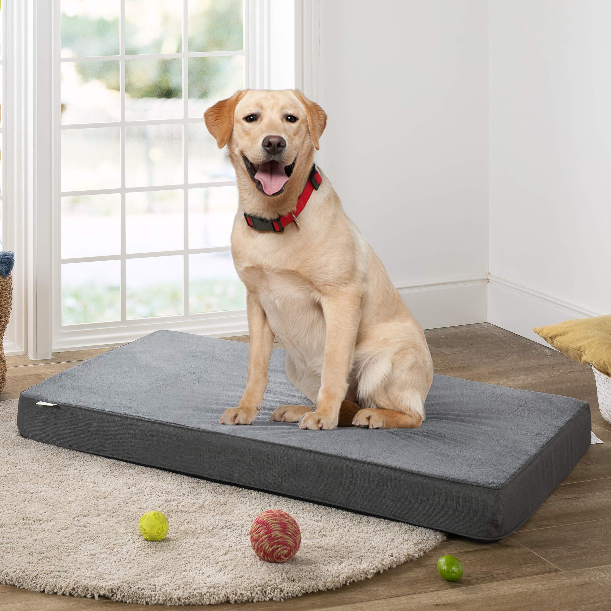 ZINUS Green Tea Memory Foam Pet Bed with Waterproof & Machine Washable Cover - Extra Large Orthopedic Dog Bed for Large Breeds - Perfect for Crates, Couches & Home Use