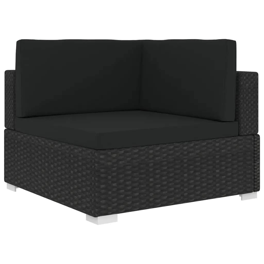 Premium Outdoor Sectional Corner Chair with Removable Cushions - Waterproof Poly Rattan Patio Sofa 27.6