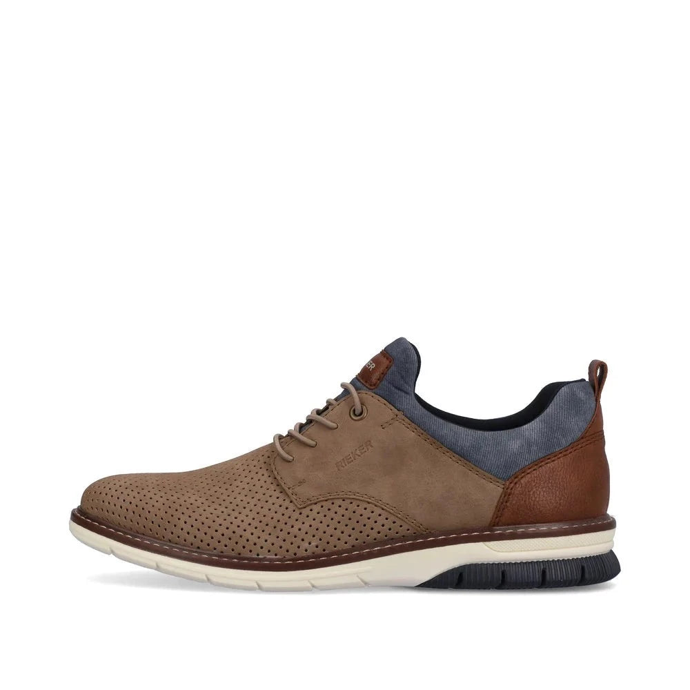 Rieker 14450 Grey Men's Comfortable Casual Shoes for Walking, Work & Everyday Wear - Lightweight & Breathable Sneakers