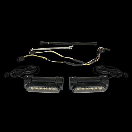 CUSTOM DYNAMICS Run Turn Signal Engine Guard LED Lights for Harley Davidson Touring 2014-2020 - Black | Enhanced Visibility & Safety for Night Riding & Group Cruises