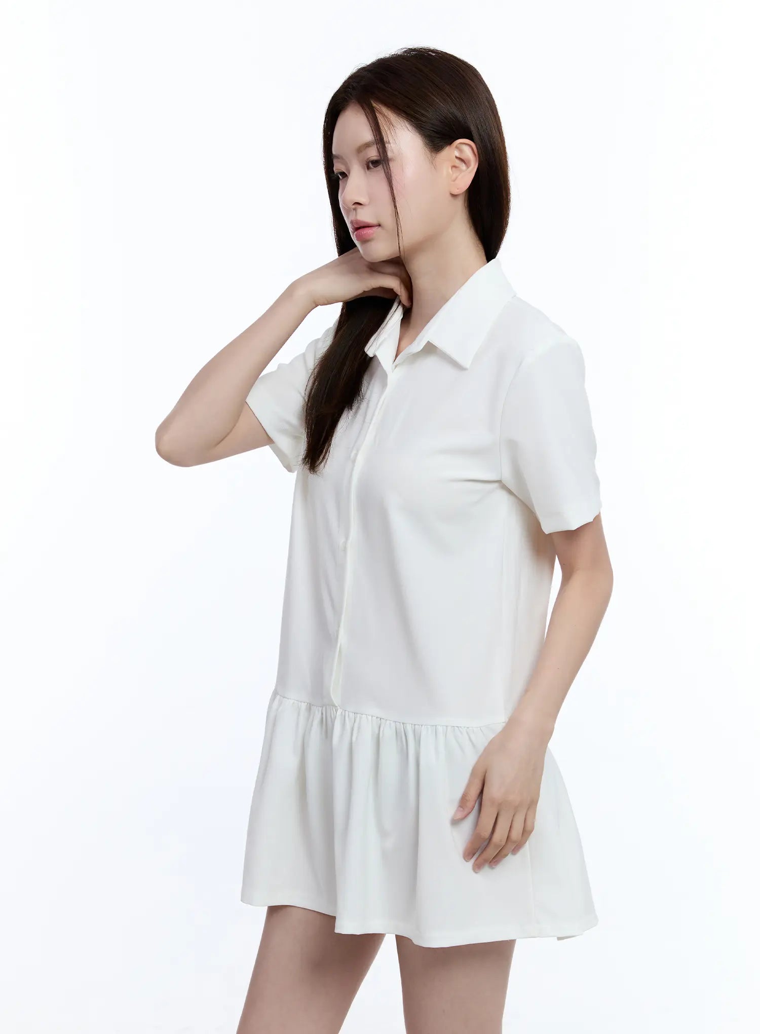 Elegant Collared Frill Mini Dress CU513 - Vintage-Inspired Party & Cocktail Outfit for Women