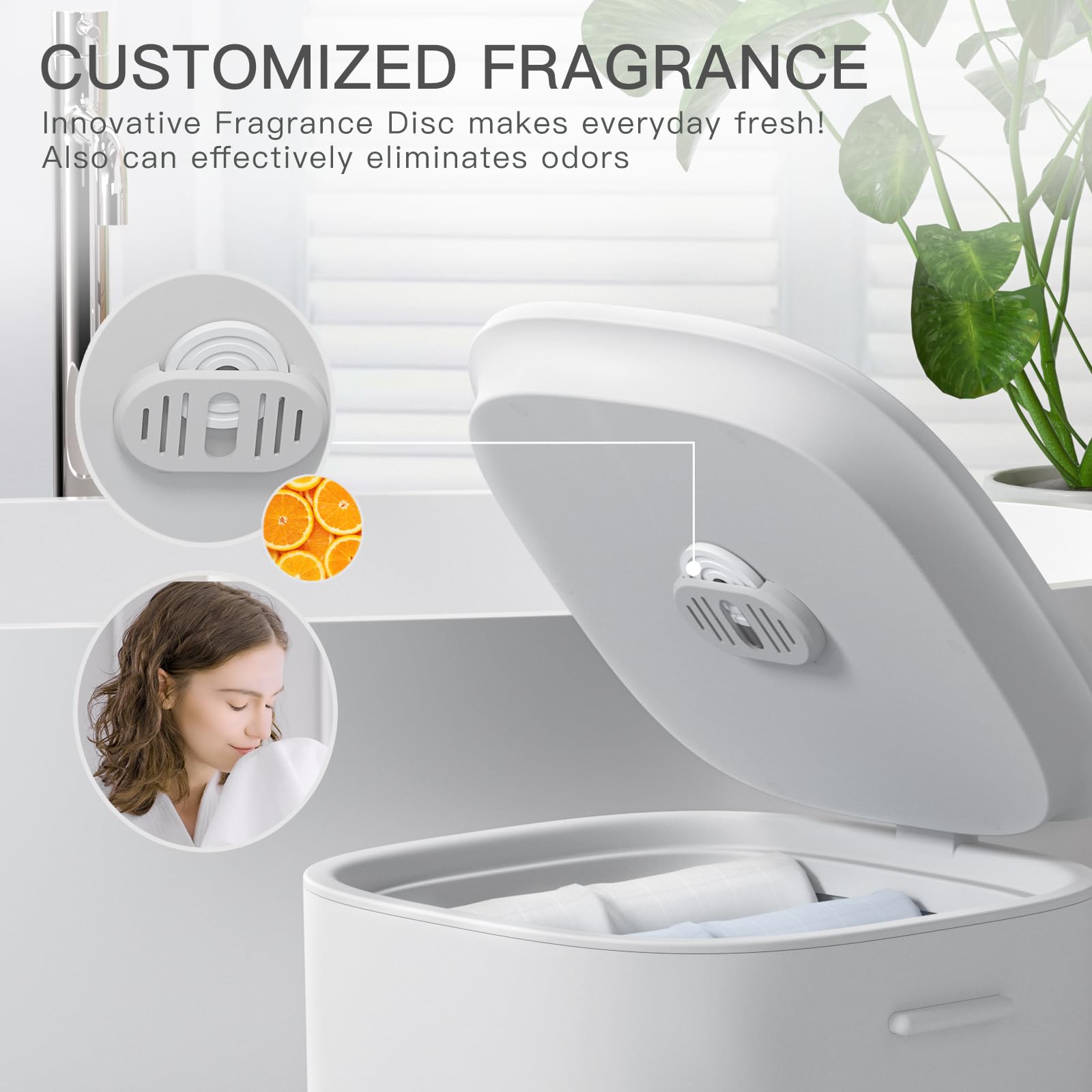 DOACE Small Towel Warmer Bucket with LED Display - Adjustable Heat Timer (20/40/60 Min), 24-Hour Delay Timer - Holds 2 Oversized Towels - White/Gray (A16) - Perfect for Spa, Salon, Bathroom & Home Relaxation