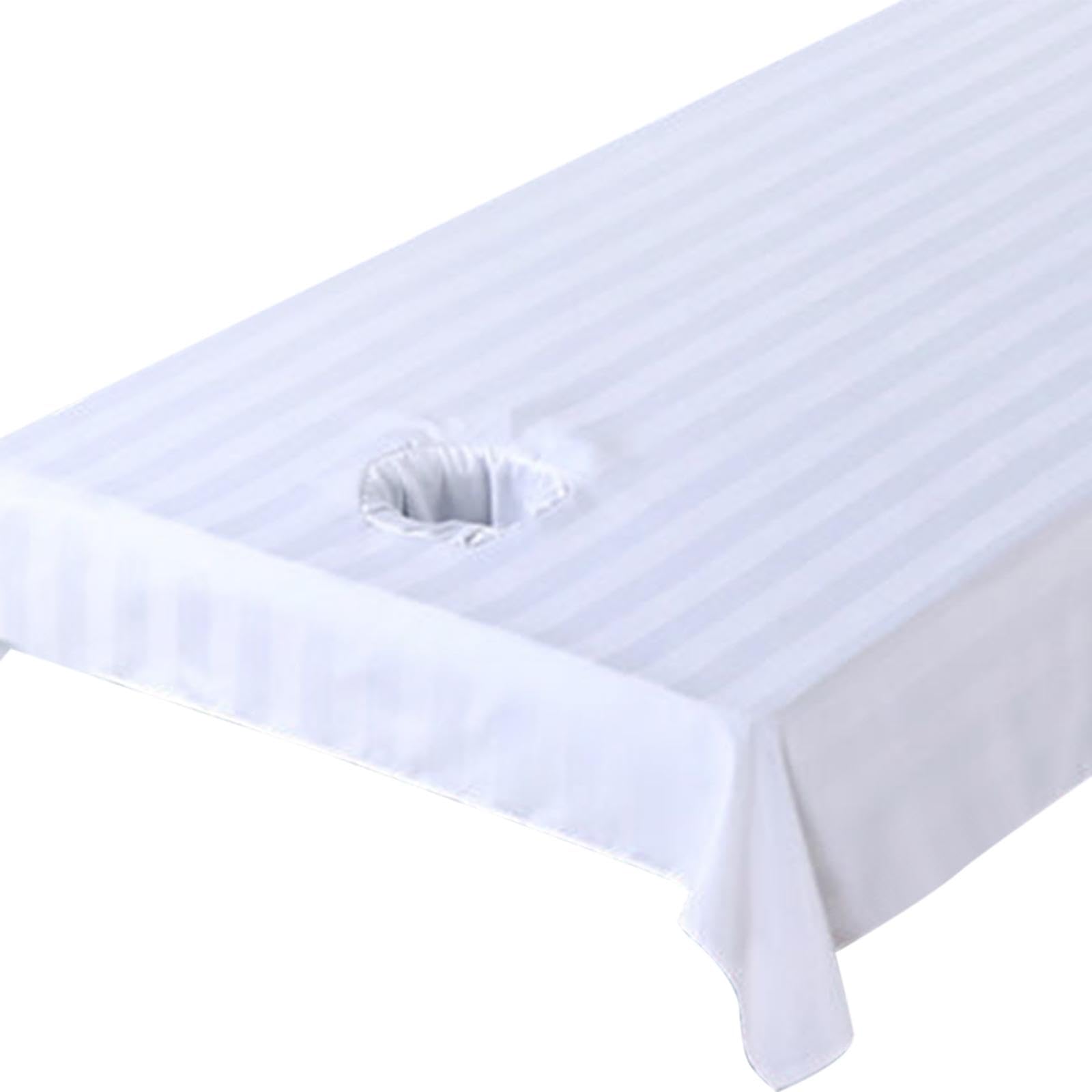 Breathable Massage Bed Sheet with Face Hole - White Spa Table Cover for Beauty, Massage & Salon Use - Perfect for Professional SPA, Salon, and Home Relaxation