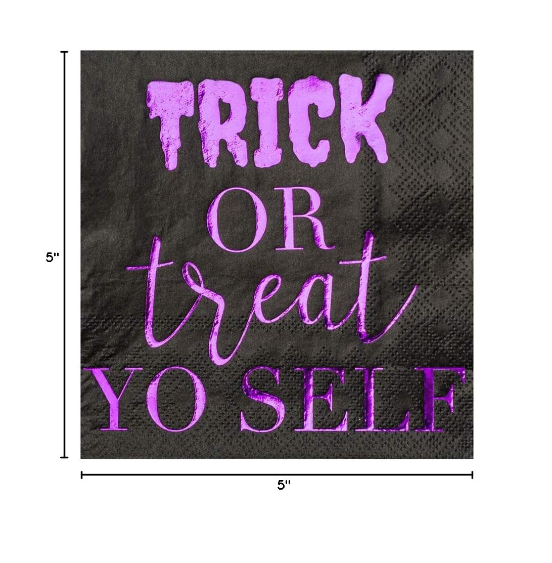 Halloween Party Napkins 20 Pack - Trick or Treat Cocktail Napkins for Halloween Decorations & Gatherings - Jollity & Co Premium Paper Party Supplies - Perfect for Halloween Parties, Themed Events & Home Decor