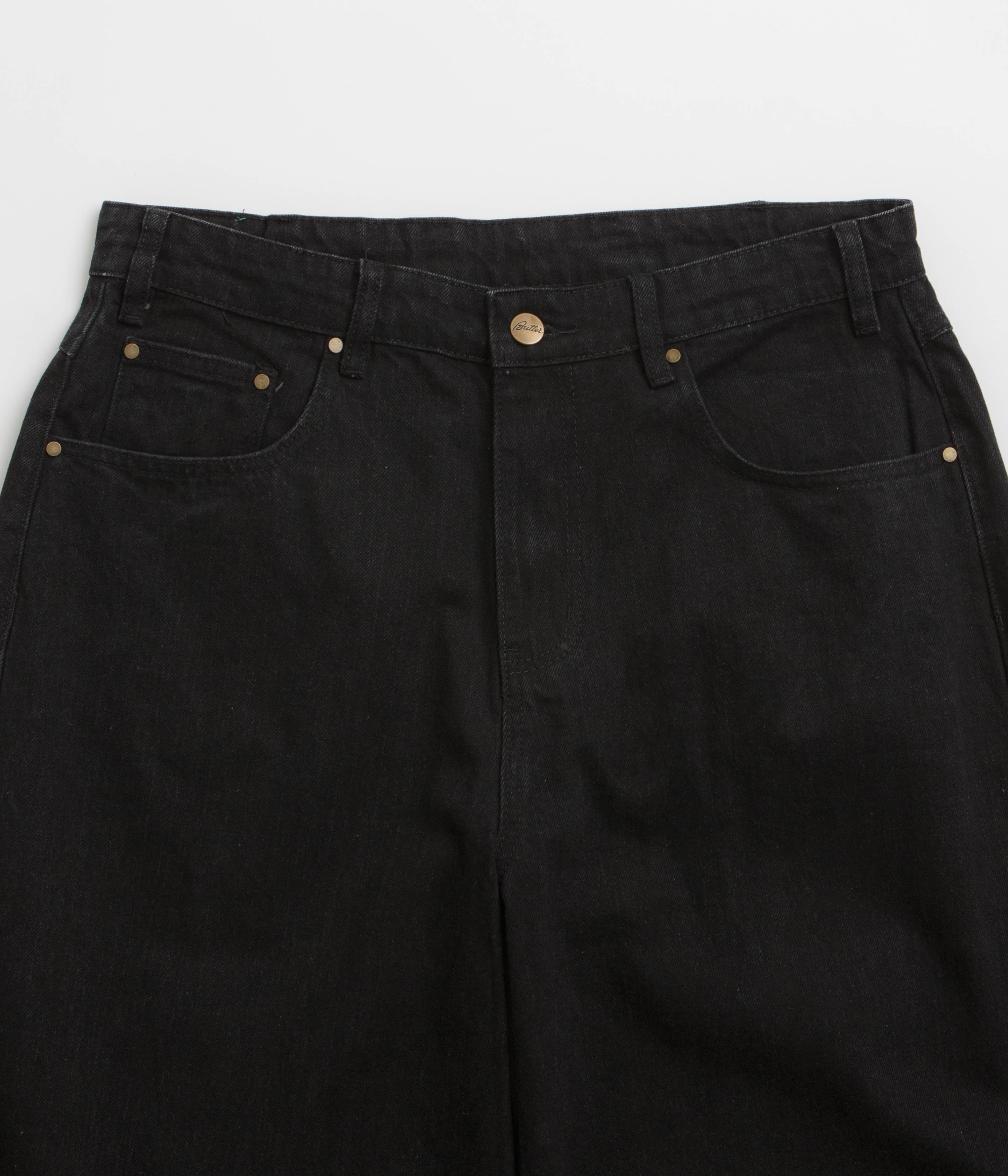 Butter Goods Wide Cut Jeans - Dark Washed Black Denim Pants for Men | Casual Streetwear & Everyday Wear