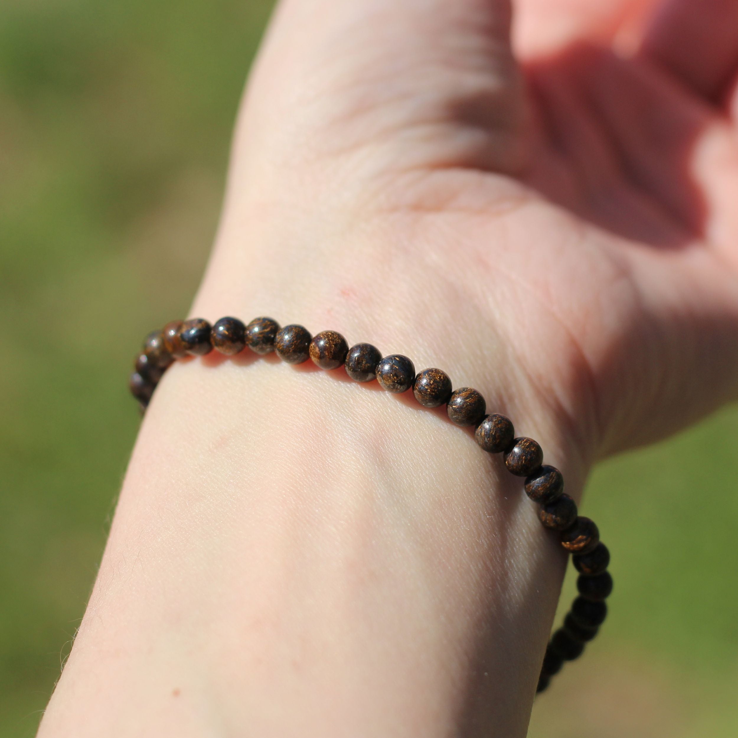 Bronzite Stone Bracelet for Women - Mini Adjustable Healing Crystal Beaded Wristband for Stress Relief & Positive Energy - Perfect for Meditation, Yoga & Everyday Wear