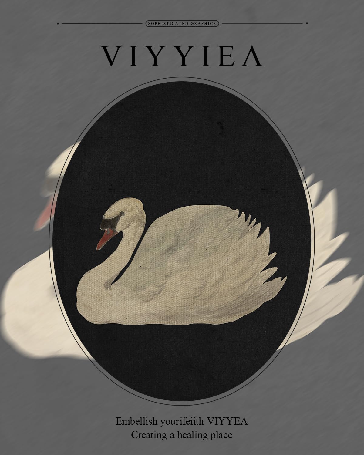 VIYYIEA Gold Framed Wall Art - 16x20in Grace Swan Canvas Print for Rustic Farmhouse Decor | Elegant Bathroom, Living Room, Bedroom & Office Wall Decor | Perfect Gift for Housewarming & Wedding