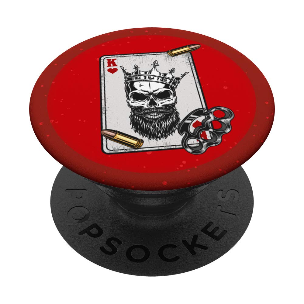 King Playing Card Poker Bullet Beard Gangster Gang Gift - Swappable PopGrip for Phone Stand & Grip | Perfect for Poker Nights, Gamer Gifts & Pop Culture Fans