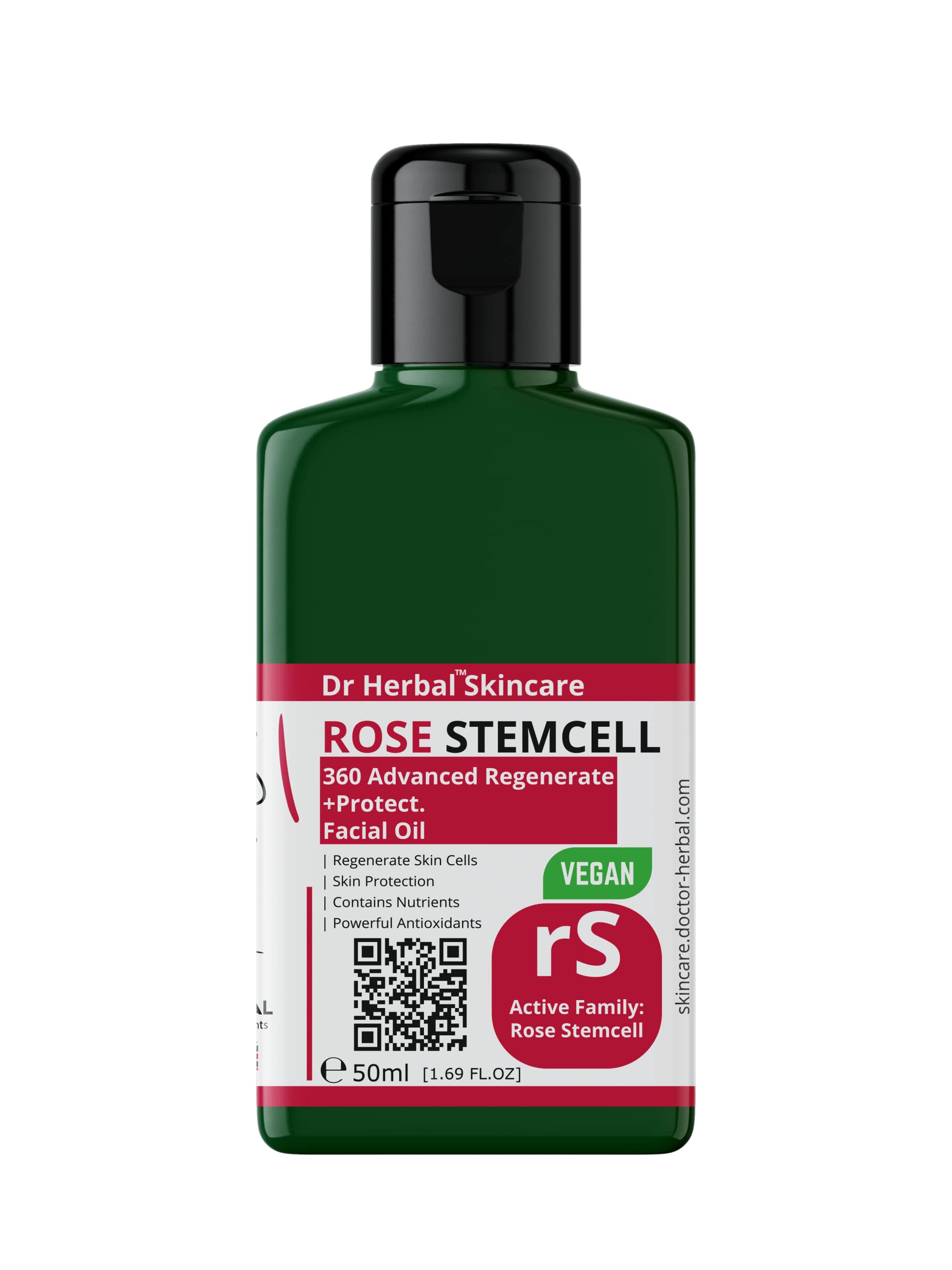 Dr. Herbal™ Rose Stem Cell Facial Oil 50ml - Anti-Aging Face Oil with Vitamin E & Alpen Rose Extract | Rejuvenates Skin, Reduces Wrinkles & Improves Elasticity | Perfect for Night Routine & Dry Skin Care