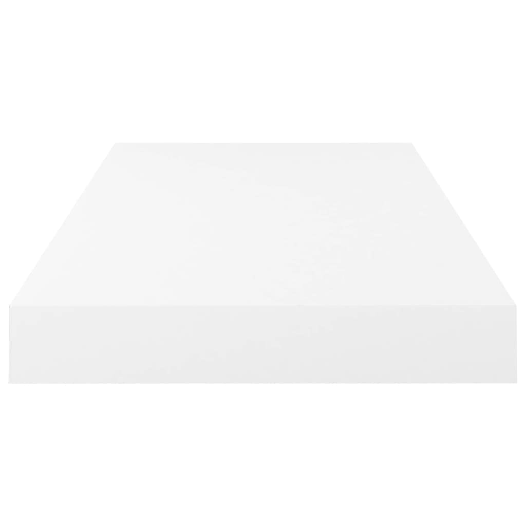 Floating Wall Shelf - Modern White MDF Wall Mounted Display Ledge (19.7