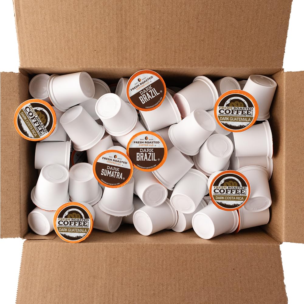 Fresh Roasted Dark Roast Coffee Variety Pack - 96 K-Cup Compatible Pods for Keurig Brewers | Perfect for Office, Home & Morning Coffee Routine