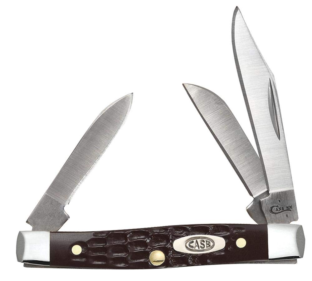 Case Knives Brown Synthetic Small Stockman Pocket Knife - Model #00081 - Perfect for Everyday Carry, Outdoor Adventures, and Camping