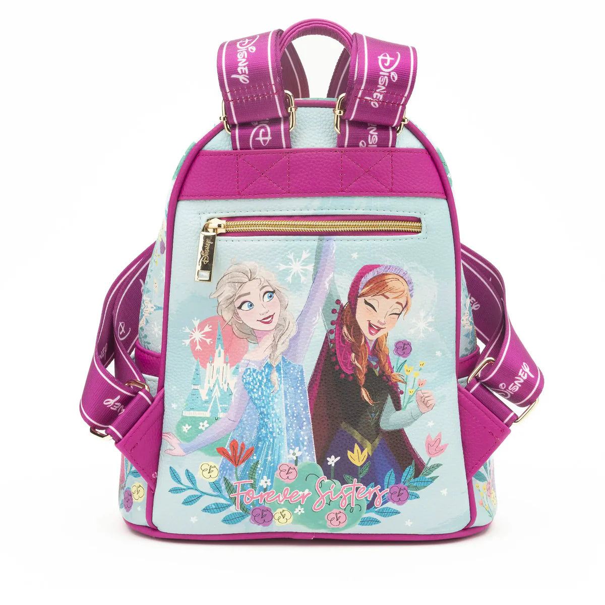 Disney Frozen Anna & Elsa Retro Leather Mini Backpack for Kids - Cute Character School Bag for Girls, Birthday Gifts, Cosplay & Disney Theme Park Accessories