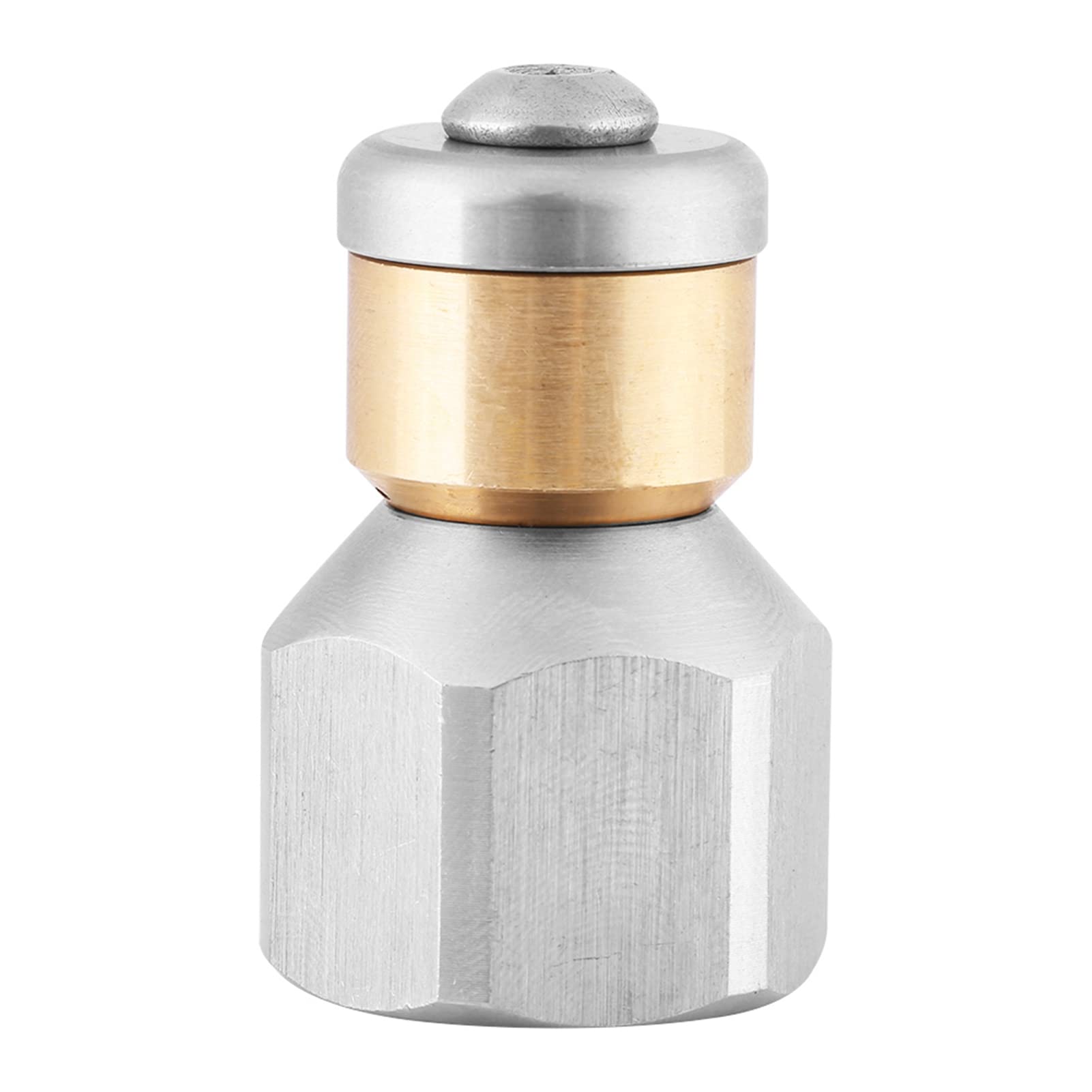 Stainless Steel Pressure Sewer Cleaning Nozzle - 3/8BSP Female SS304 Rotary Drain Pipe Washing Tool for Gardening, Car Washing & High-Pressure Cleaning | Heavy-Duty Plumbing & Outdoor Cleaning Accessory