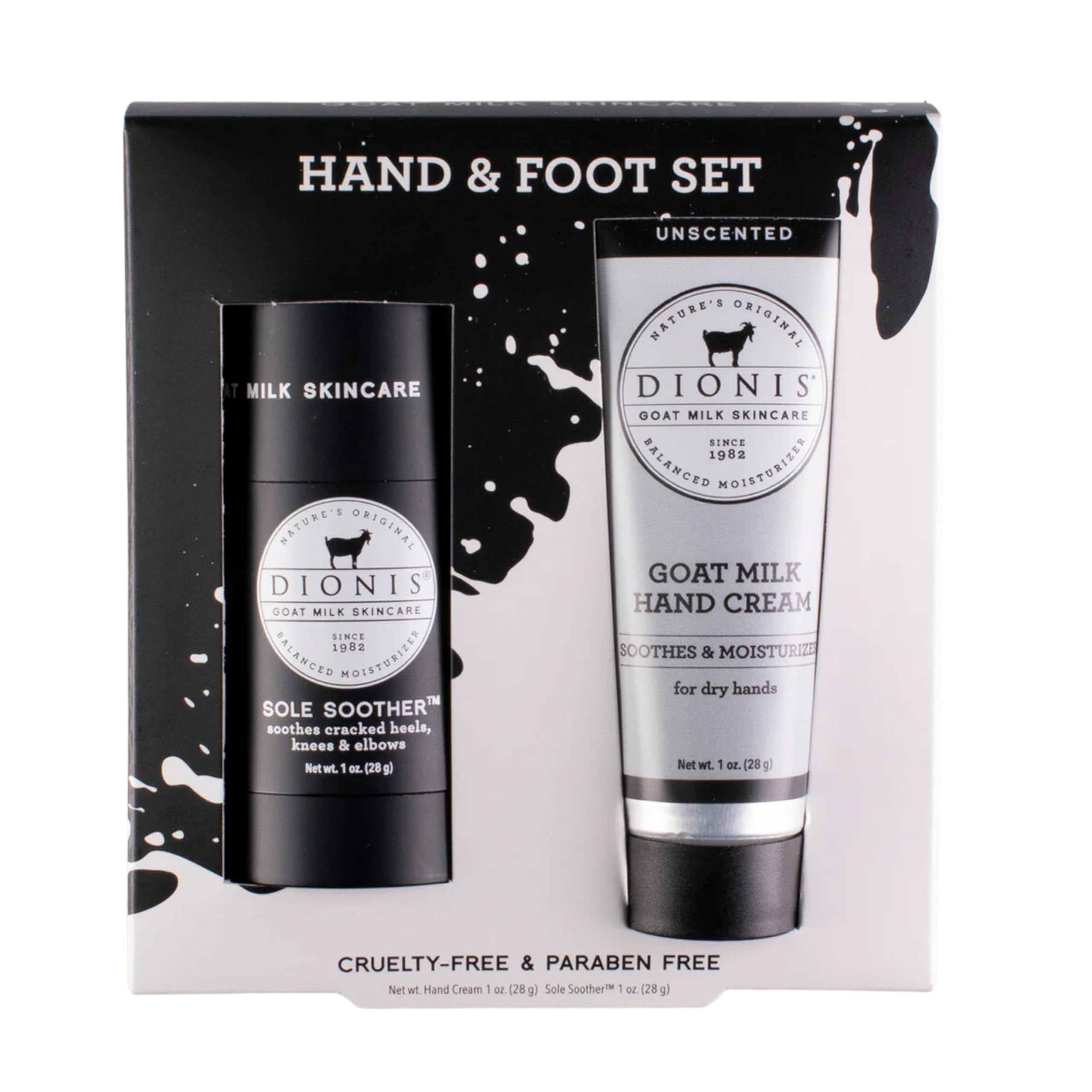Dionis Goat Milk Skincare Set - Unscented Hand Cream for Dry Hands & Foot Lotion for Cracked Heels | Moisturizing Hand & Foot Care for Dry Skin | Perfect for Daily Hydration & Nighttime Foot Treatment