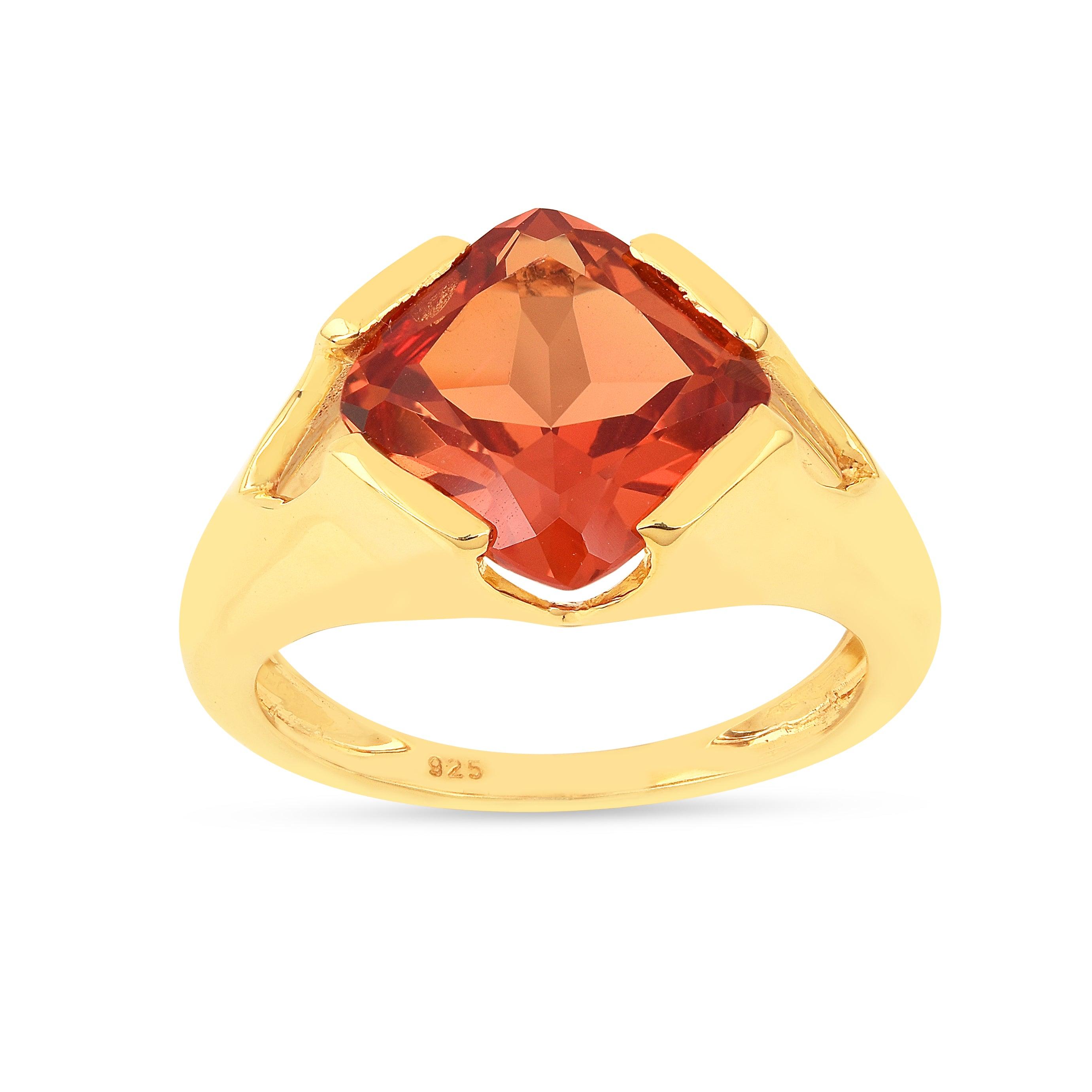 Peach Sapphire Cushion Cut Ring for Women - Elegant Gemstone Jewelry for Engagement, Wedding & Special Occasions