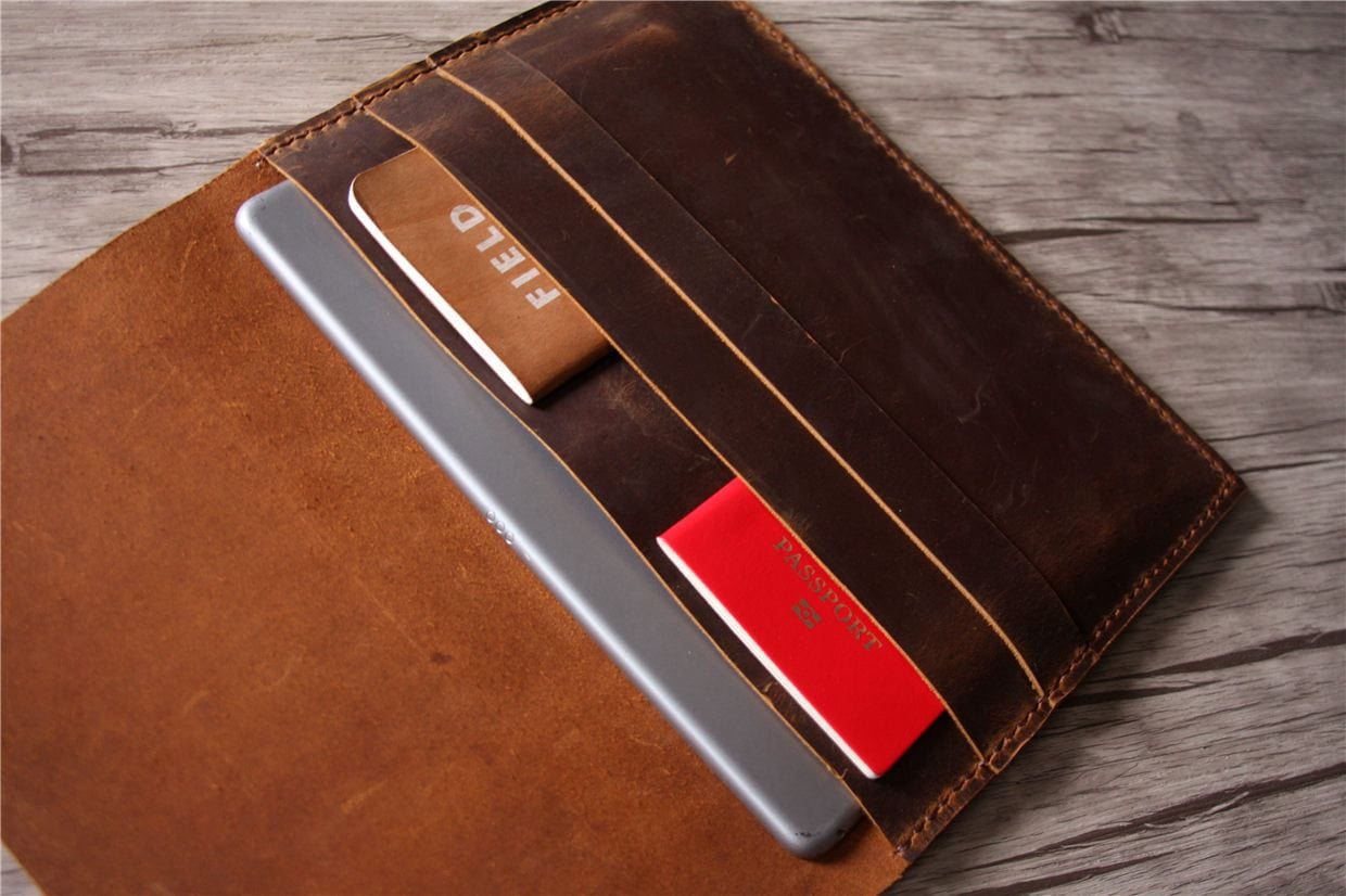 Premium Custom Leather MacBook Pro 13 Inch Case Sleeve - Handmade Protective Cover for 13