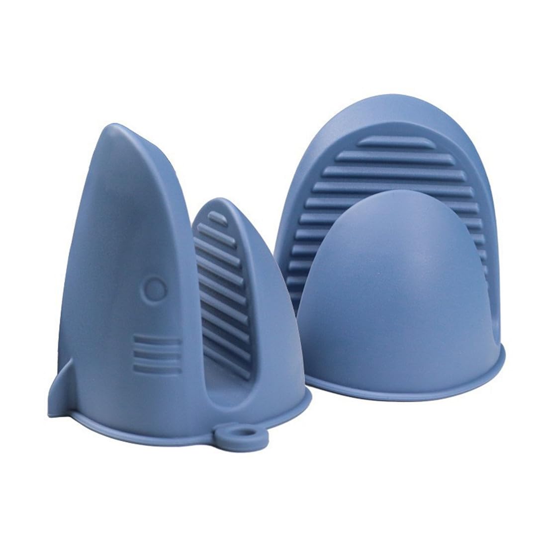 Heat Resistant Silicone Mini Oven Gloves - Non-Slip Cooking Mitts & Potholder for Air Fryer, Baking, Grilling - Perfect for Kitchen, BBQ & Outdoor Cooking (Blue)