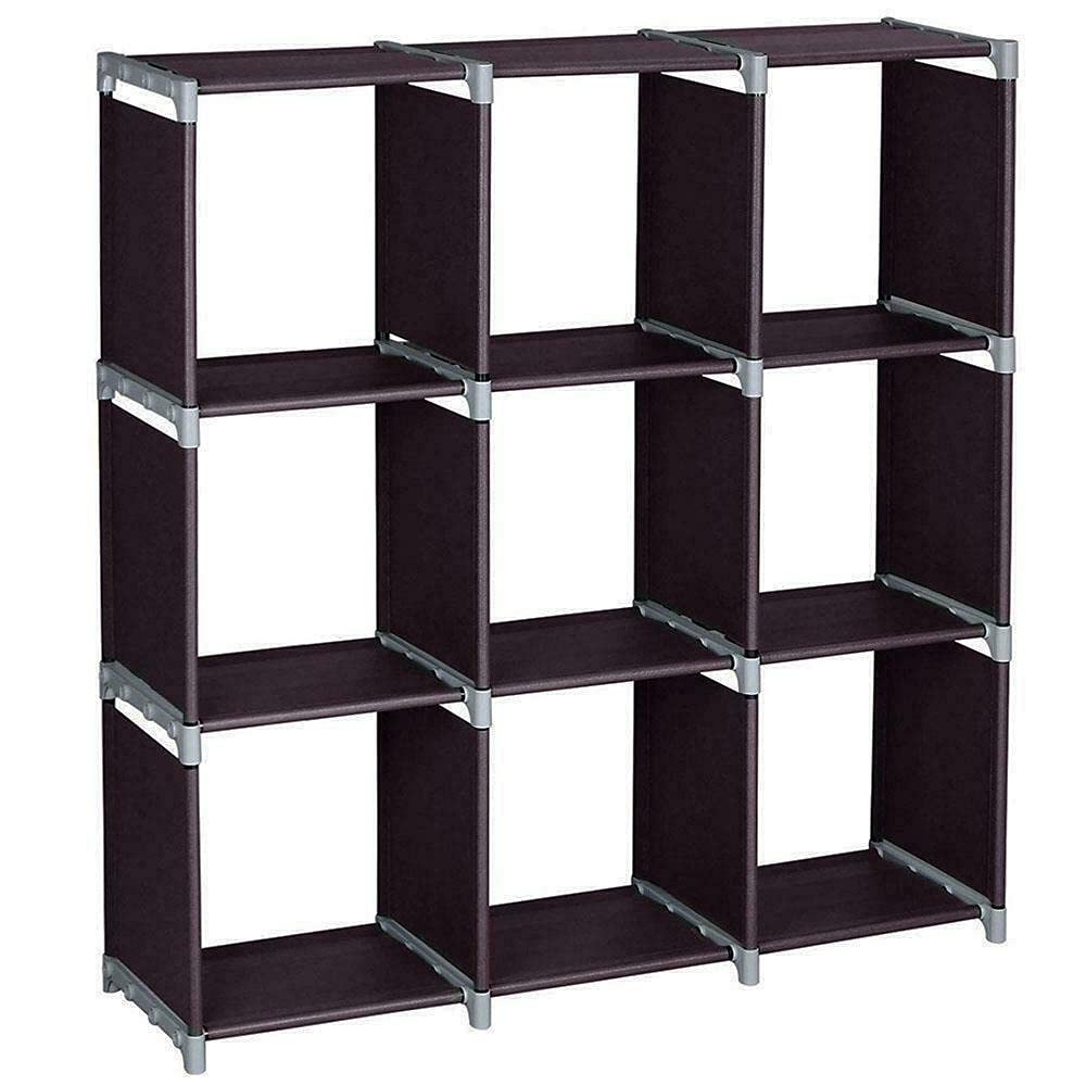 9 Grids Storage Organizer - Multi-Purpose Bookcase & Closet Organizer for Clothes, Shoes, Toys & Home Essentials | Space-Saving Plastic Storage Cubes & Drawers for Bedroom, Closet, Office & Dorm Organization