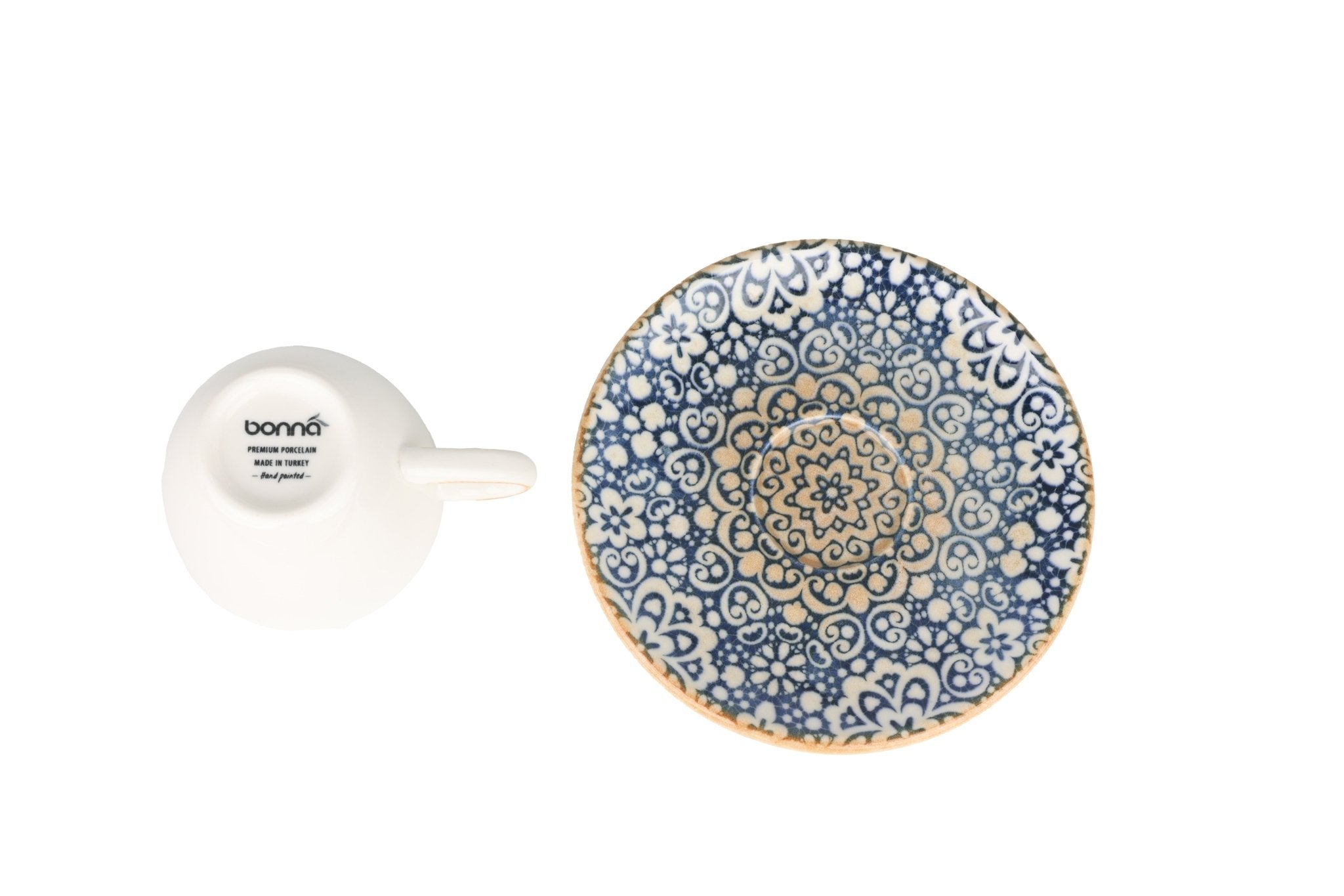 Alhambra Espresso Cup and Saucer Set - 80cc Capacity (6-Piece) - Perfect for Home, Cafe, and Restaurant Use