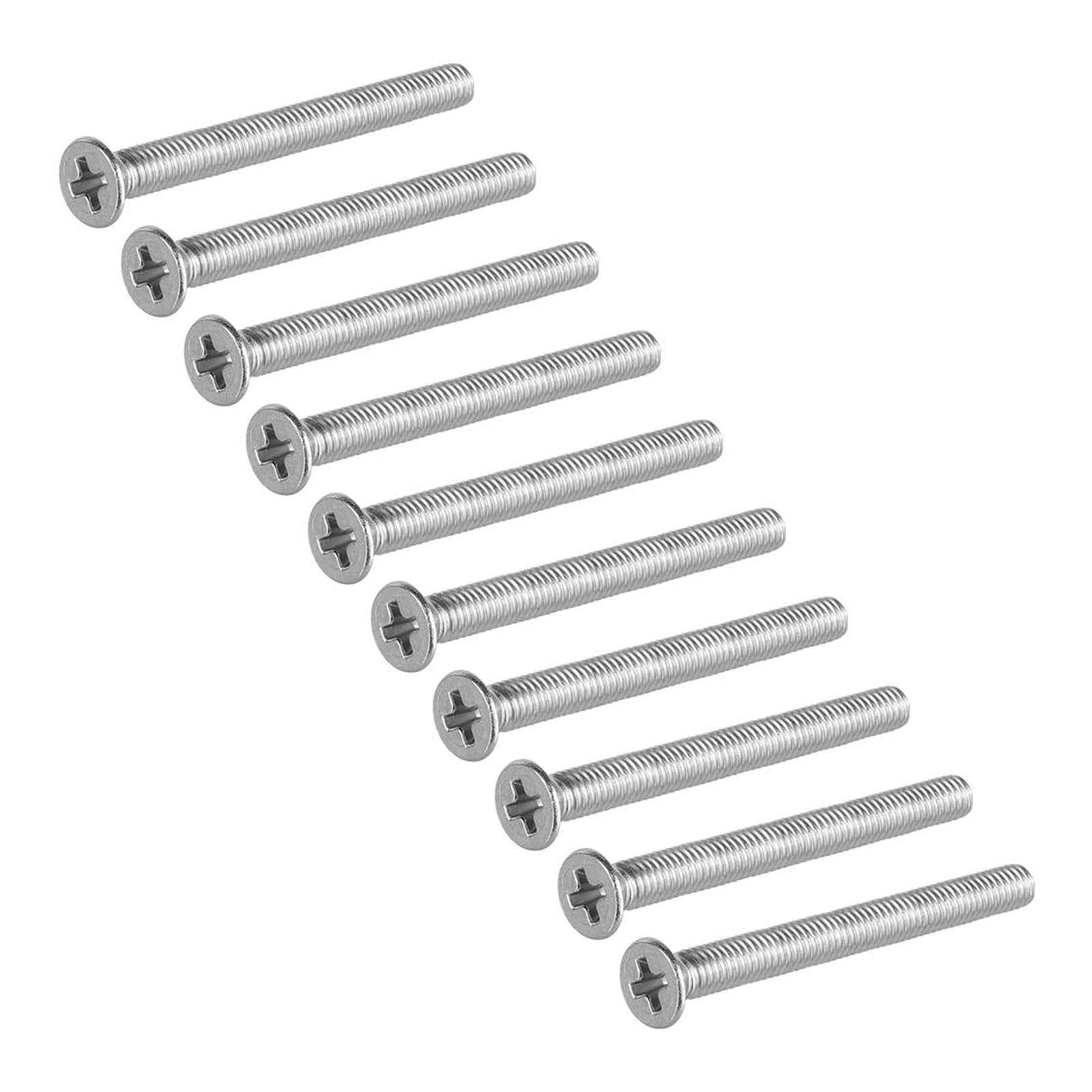 M3-0.5x35mm Phillips Flat Head Screws - 304 Stainless Steel Fasteners for DIY & Furniture Assembly