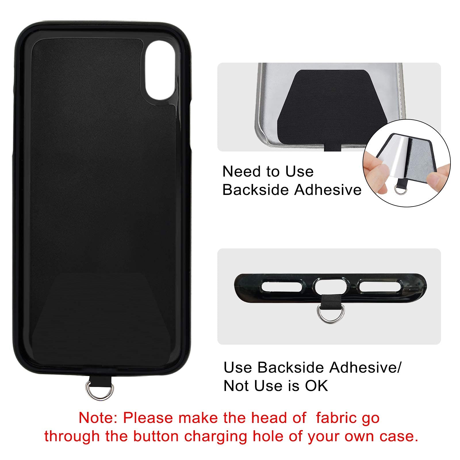 Takyu Adjustable Nylon Phone Lanyard - Universal Smartphone Neck Strap for iPhone, Samsung & Most Devices - Secure Hands-Free Use for Work, Travel & Outdoor Activities (Black)