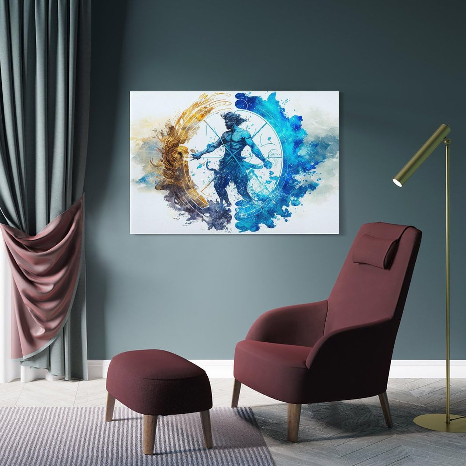 Aquarius Constellation Poster - Zodiac Astrological Wall Art Print for Teen Boys Room Decor, 24x36 Inch (60x90cm) - Perfect for Bedroom, Dorm & Office Space