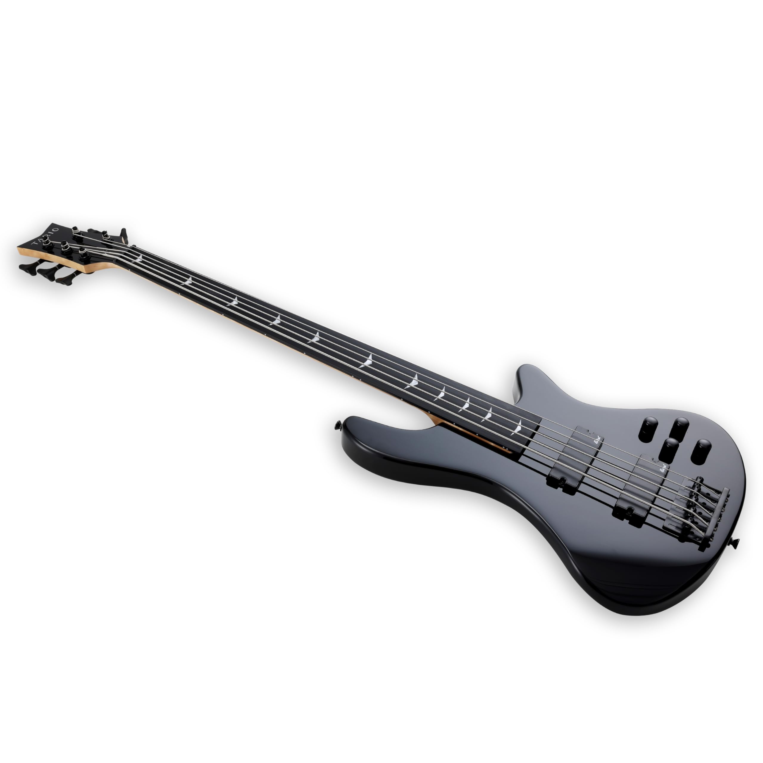 TARIO 5-String Fretless Electric Bass Guitar - Black, Maple Neck & Poplar Body - Perfect for Jazz, Funk & Studio Recording