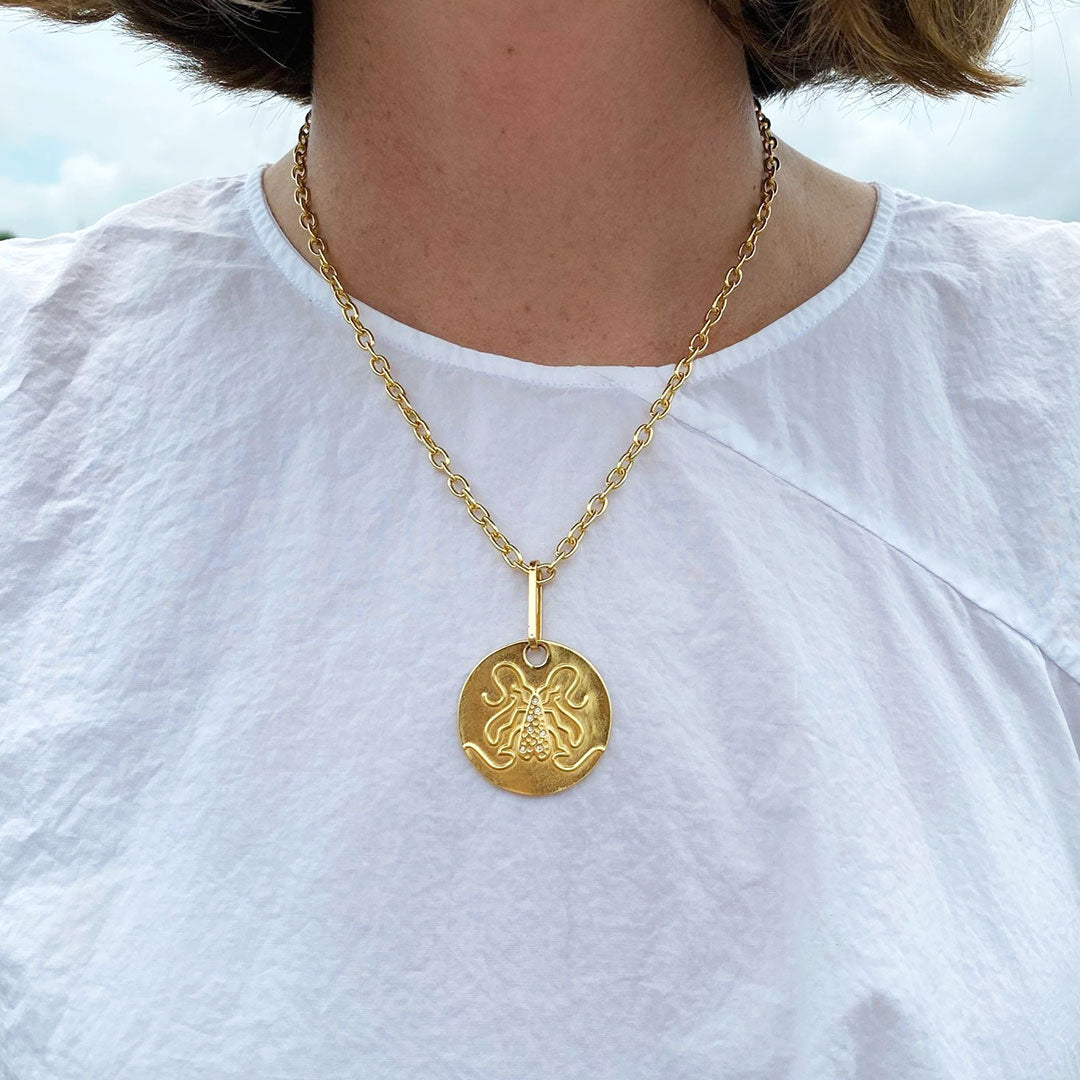 Goldbug Collection Thick Cable Chain Necklace for Women - 18K Gold Plated Chunky Link Necklace Jewelry - Perfect for Layering, Everyday Wear & Special Occasions