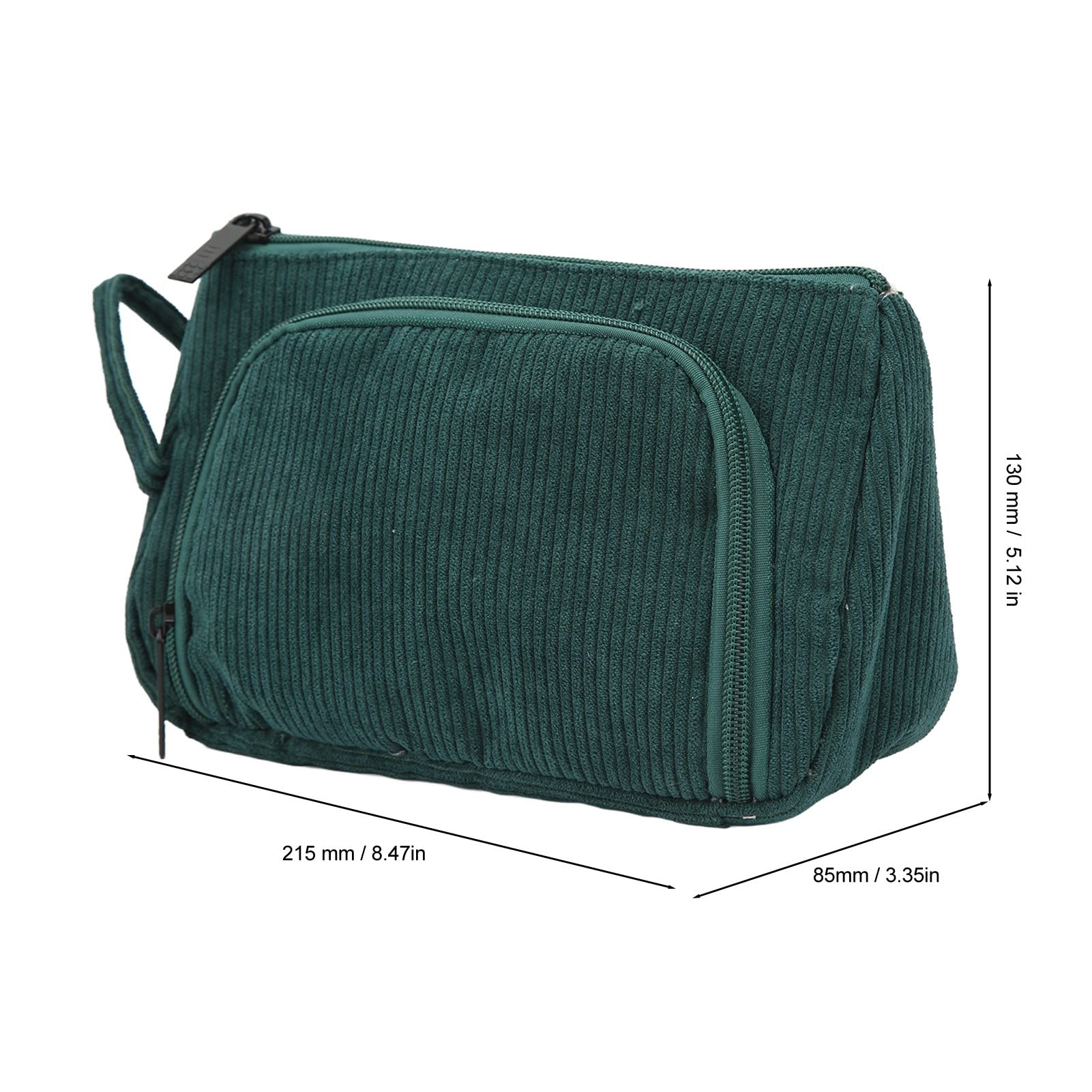 Makeup Bag for Travel - Large Capacity Cosmetic Organizer with Exquisite Lining & Bidirectional Zipper | Emerald Green | Perfect for Vacation, Gym, and Daily Use